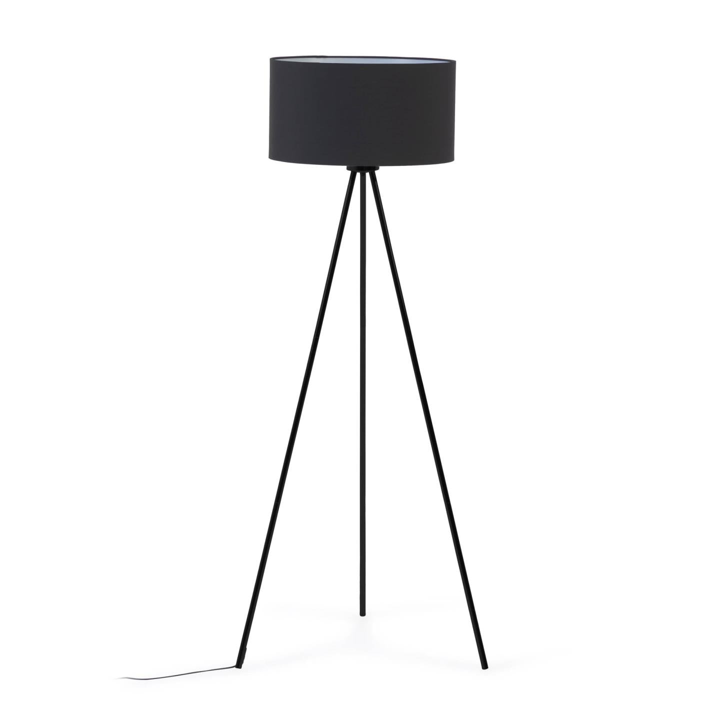 Ikia floor lamp in steel with black finish - Product Image