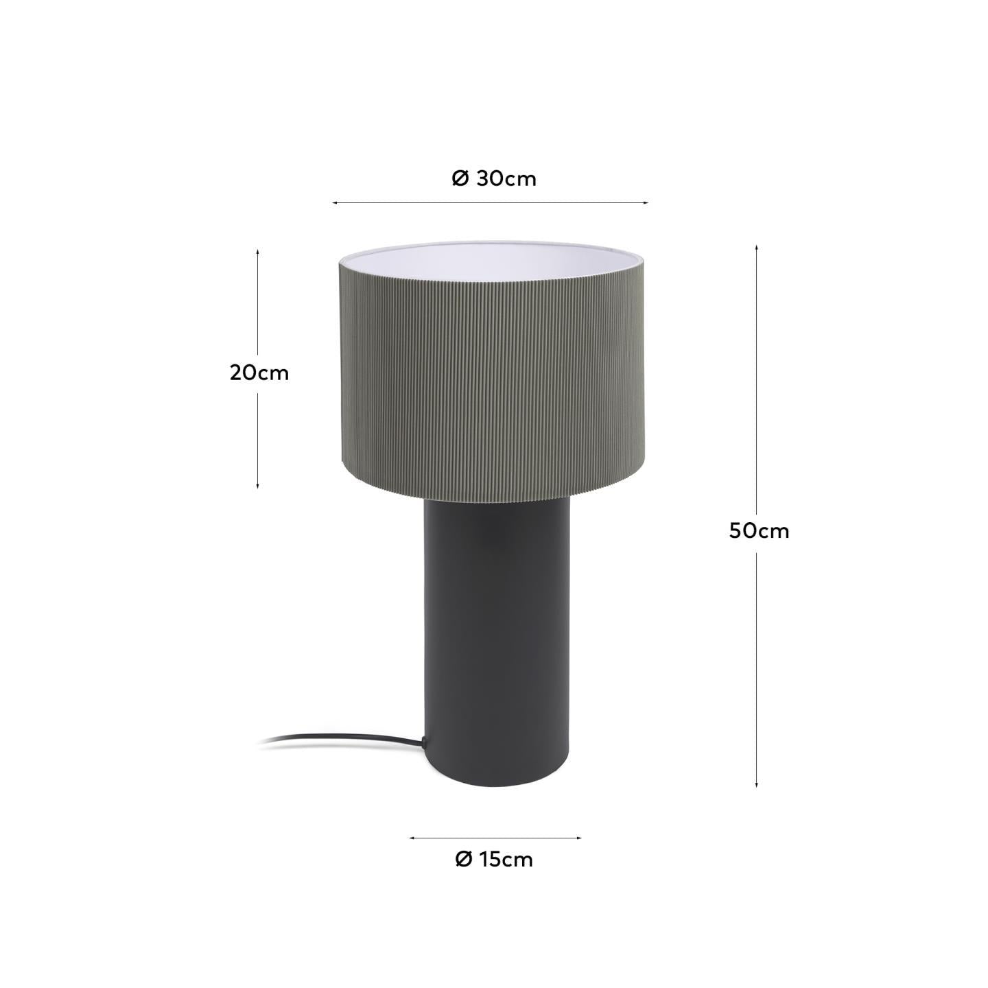 Domicina table lamp in metal with black and grey finish - Measurements