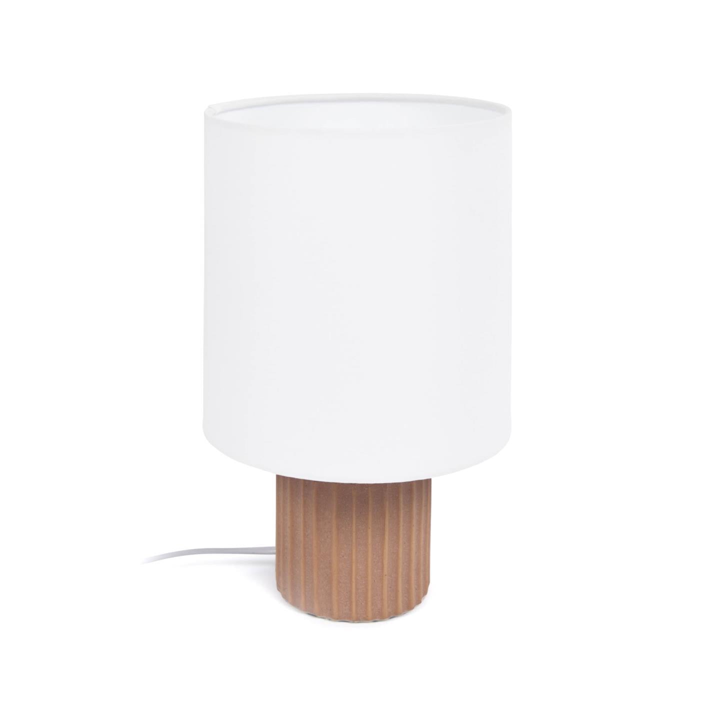 Eshe table lamp in ceramic with terracotta and white finish - Product Image