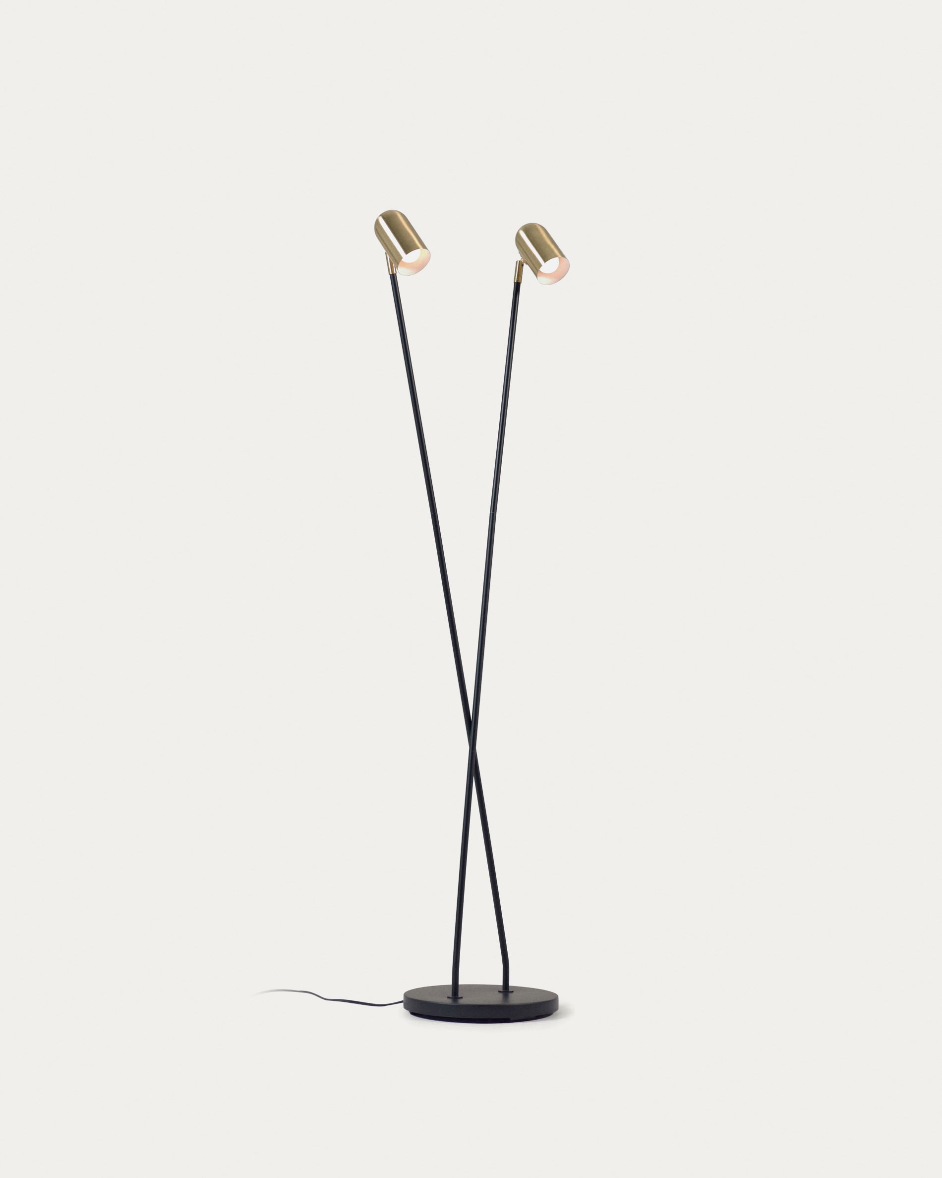 Clemence floor lamp in black metal with gold finish lampshades - Product View