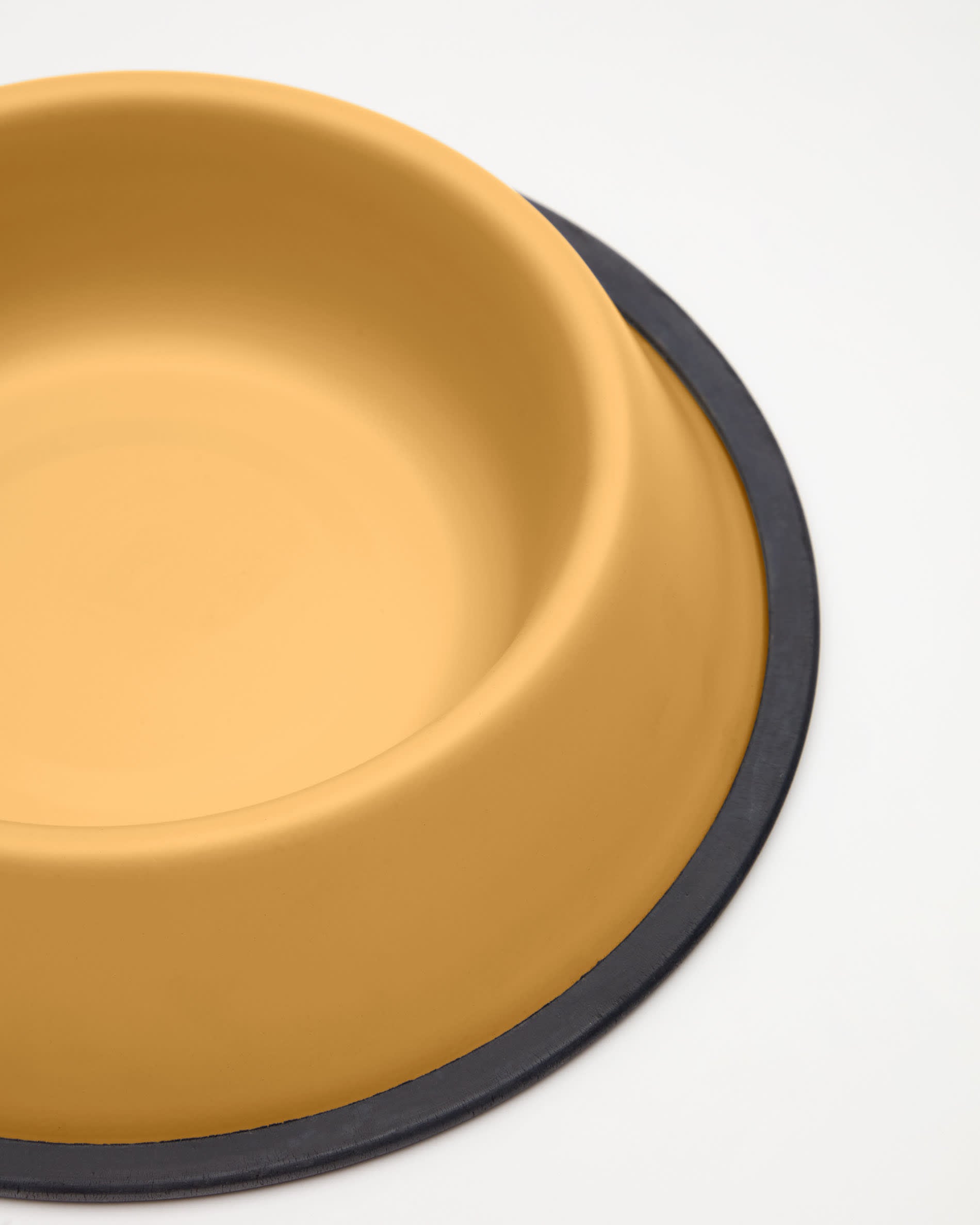 Dalitso set of 2 large food and water bowls for pets, in mustard anti-rust steel, Ø 25 cm