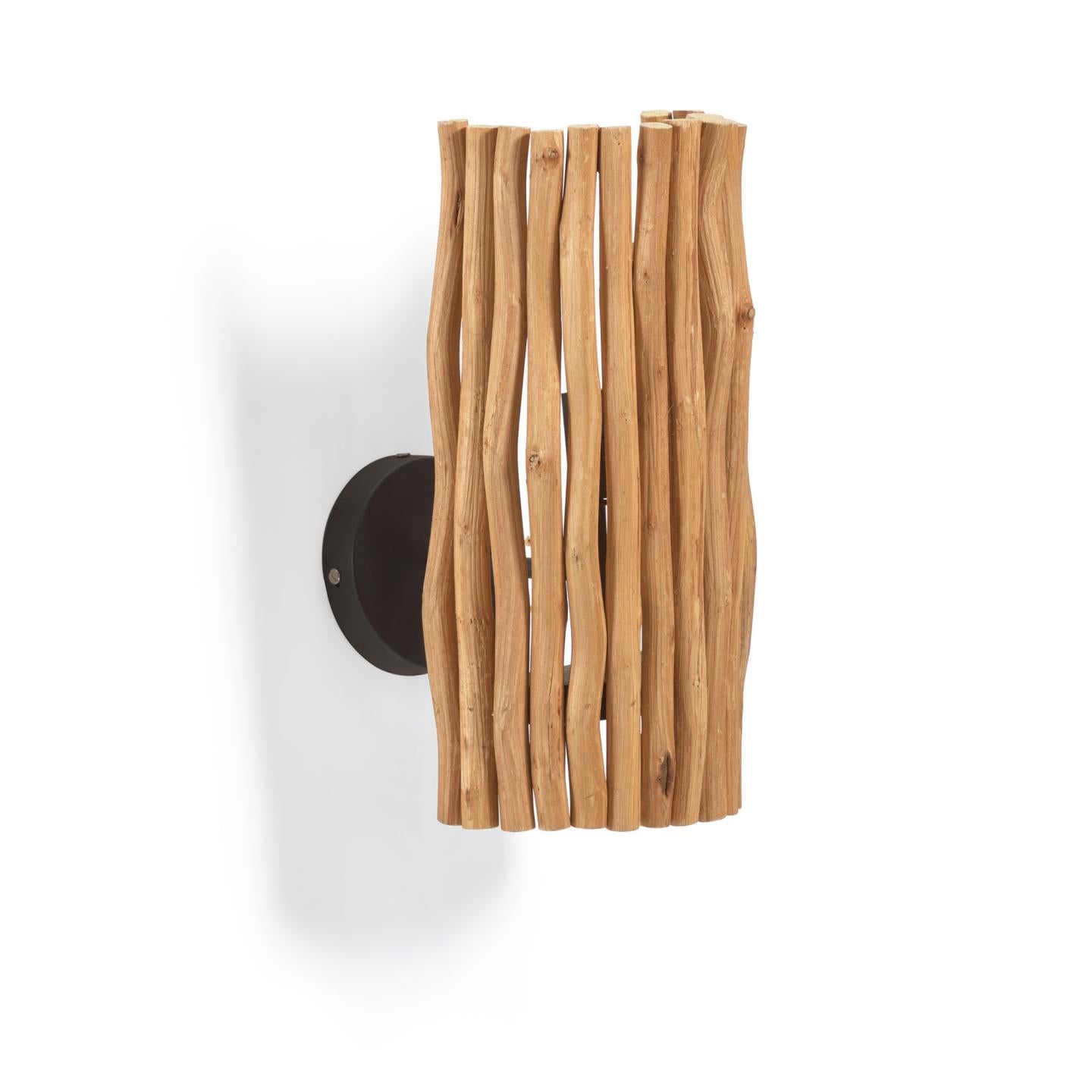 Crescencia wall lamp in a natural, aged wood design