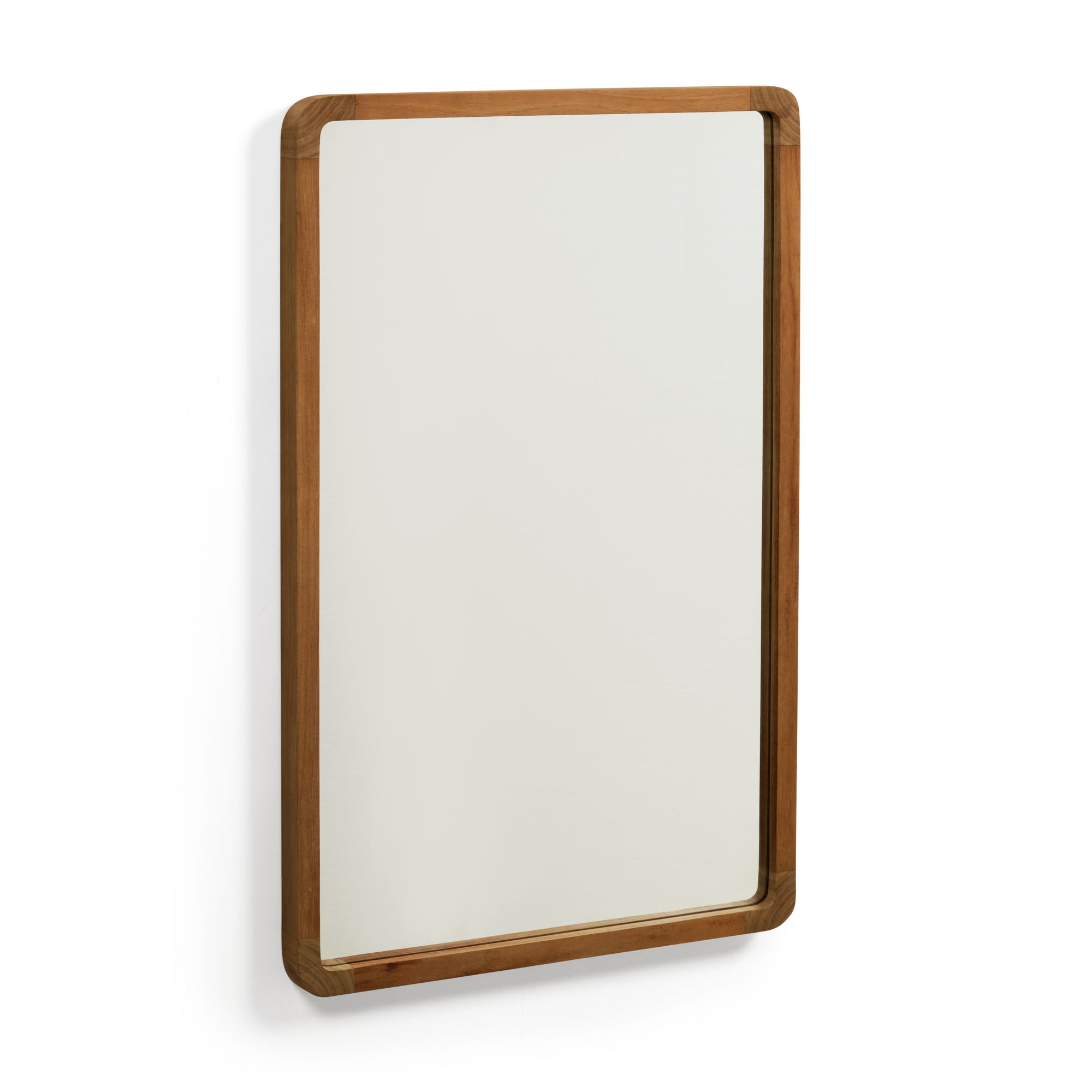 Shamel solid teak mirror with a walnut finish, 45 x 70 cm - Product Image