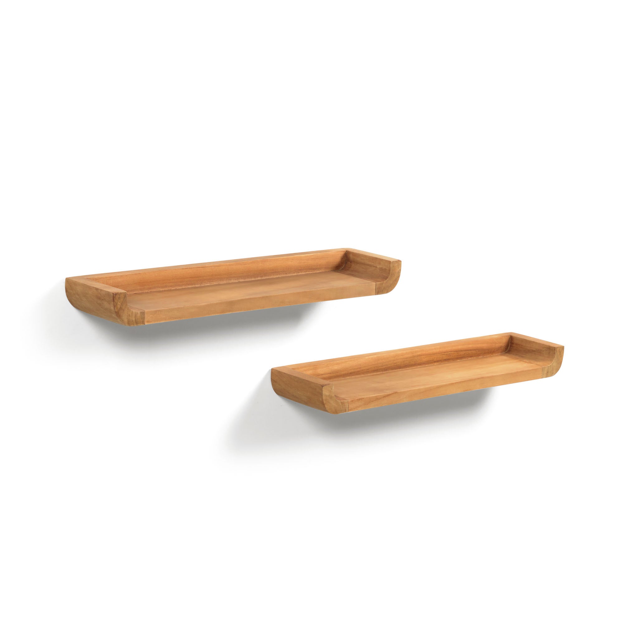 Shamel set of 2 solid teak shelves 50 x 5 cm - Product Image