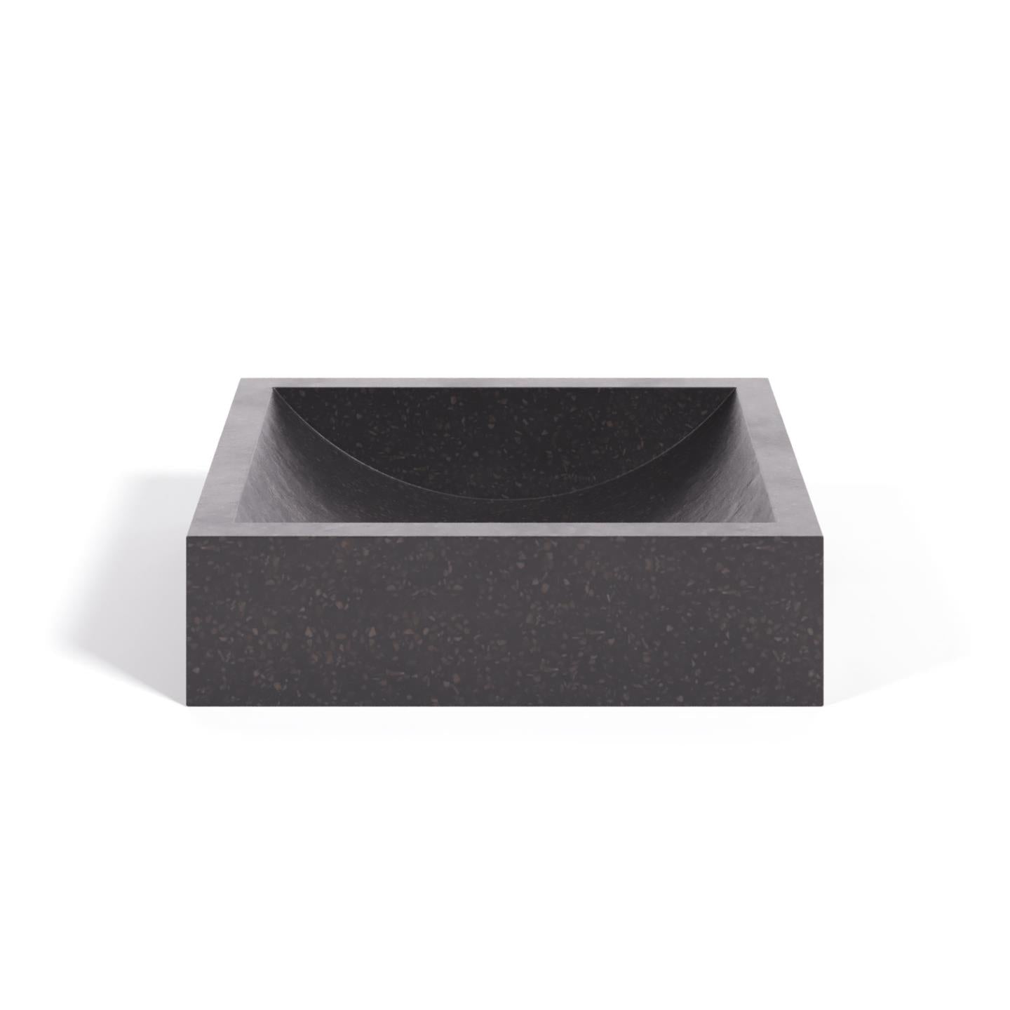 Delina countertop washbasin in black terrazzo 40 x 45 cm - Product Image