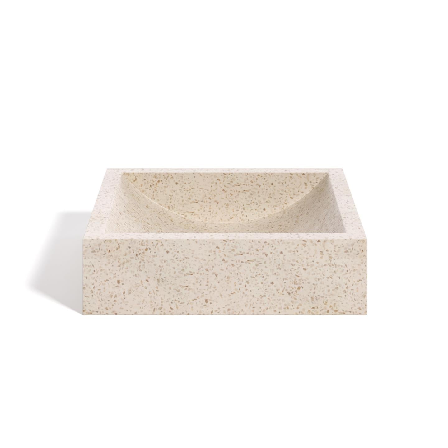 Delina countertop washbasin in white terrazzo 40 x 45 cm - Product Image