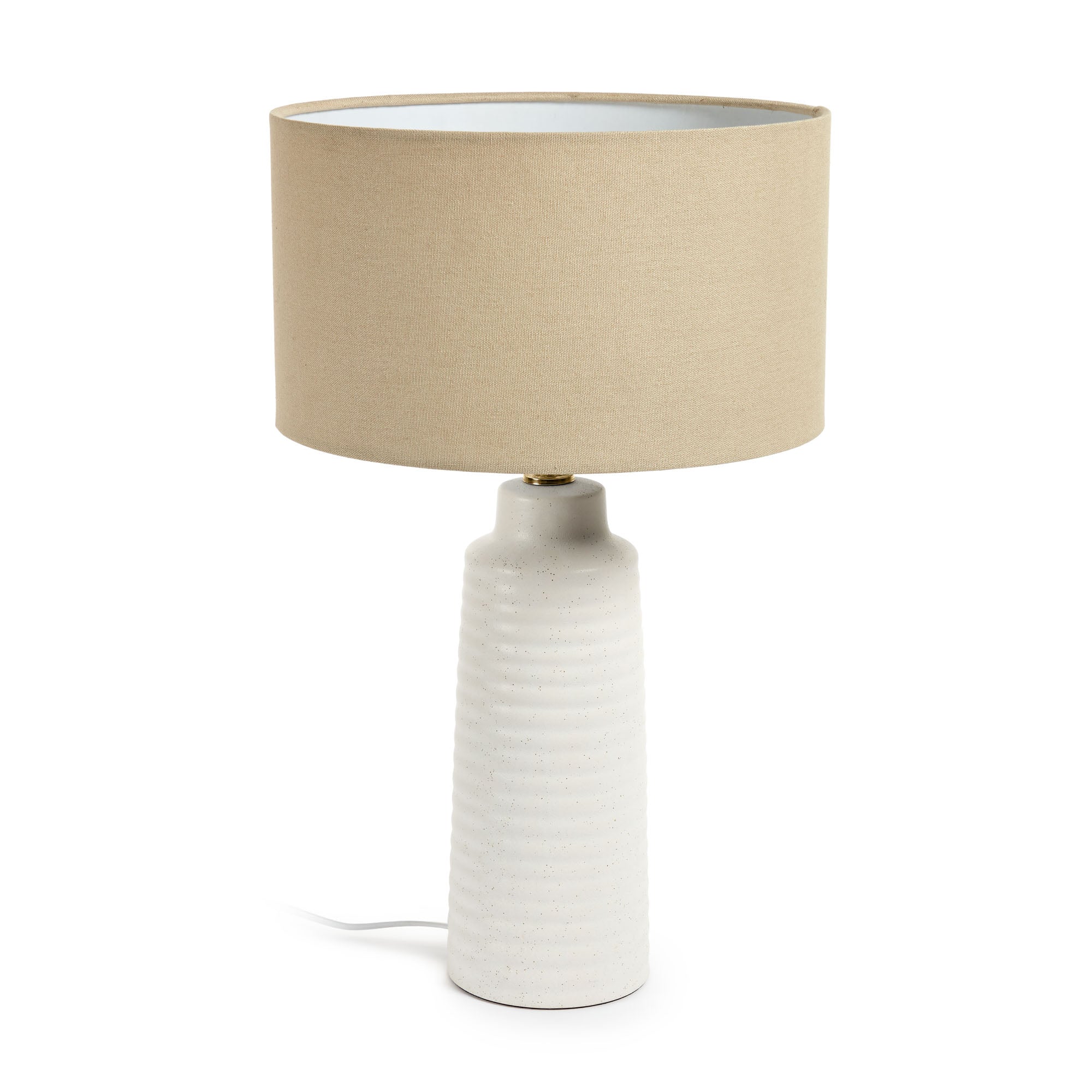 Mijal ceramic table lamp with a white finish - Product Image