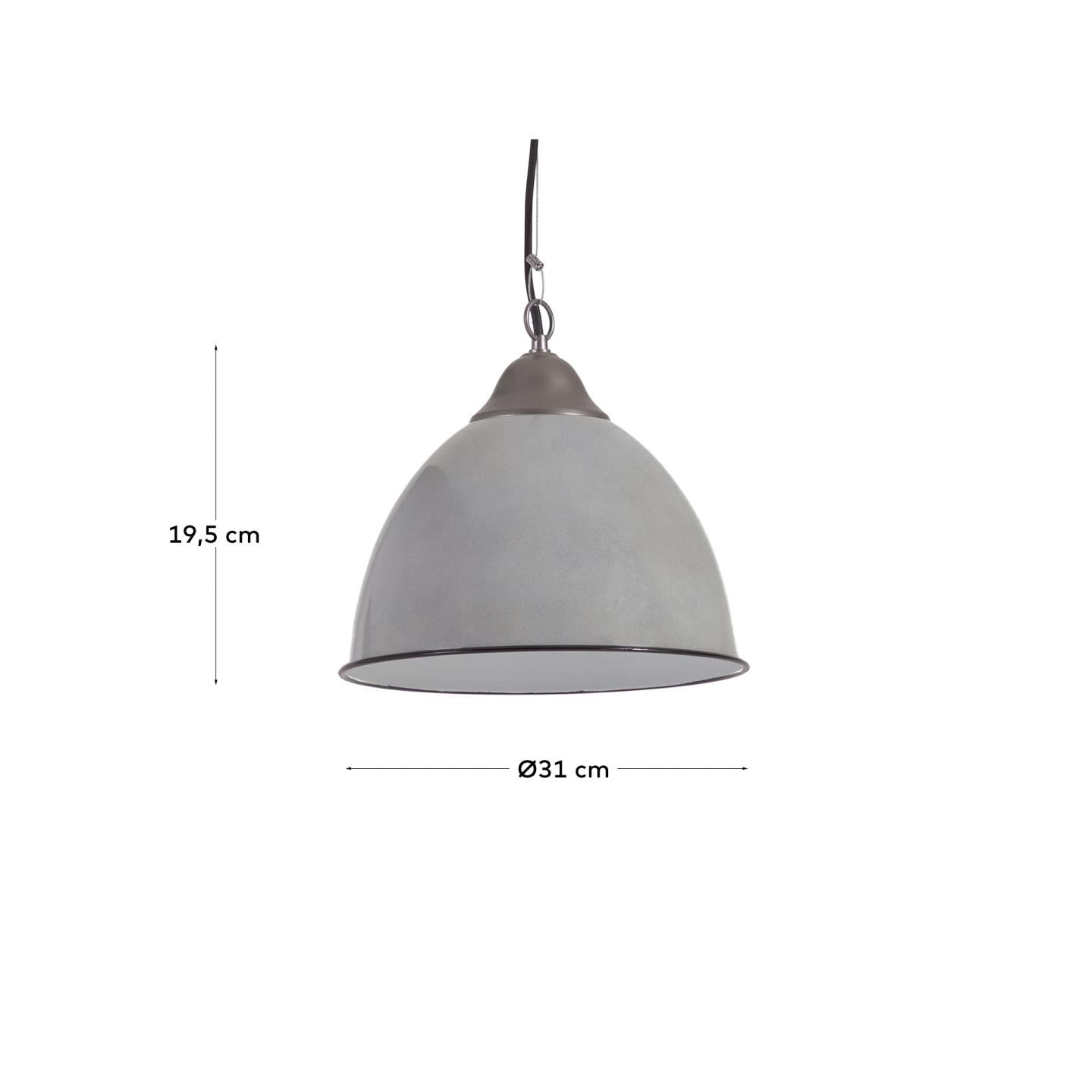 Neus ceiling lamp in metal with a grey finish - Measurements