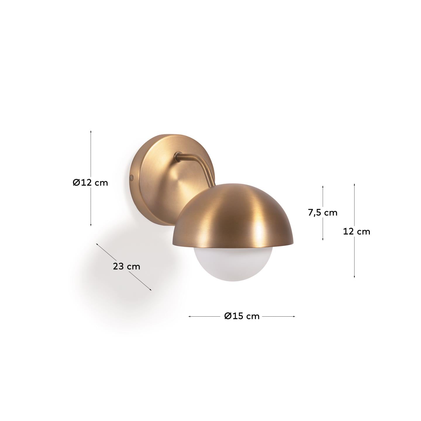 Lonela wall lamp in metal with brass finish - Measurements