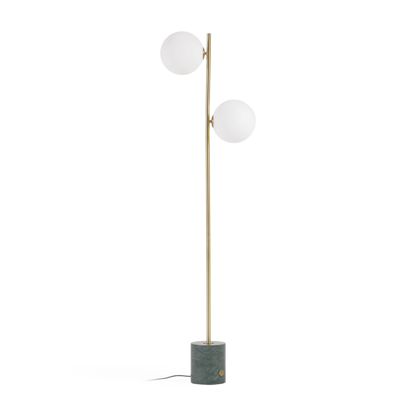 Lonela floor lamp in marble with green finish - Product Image