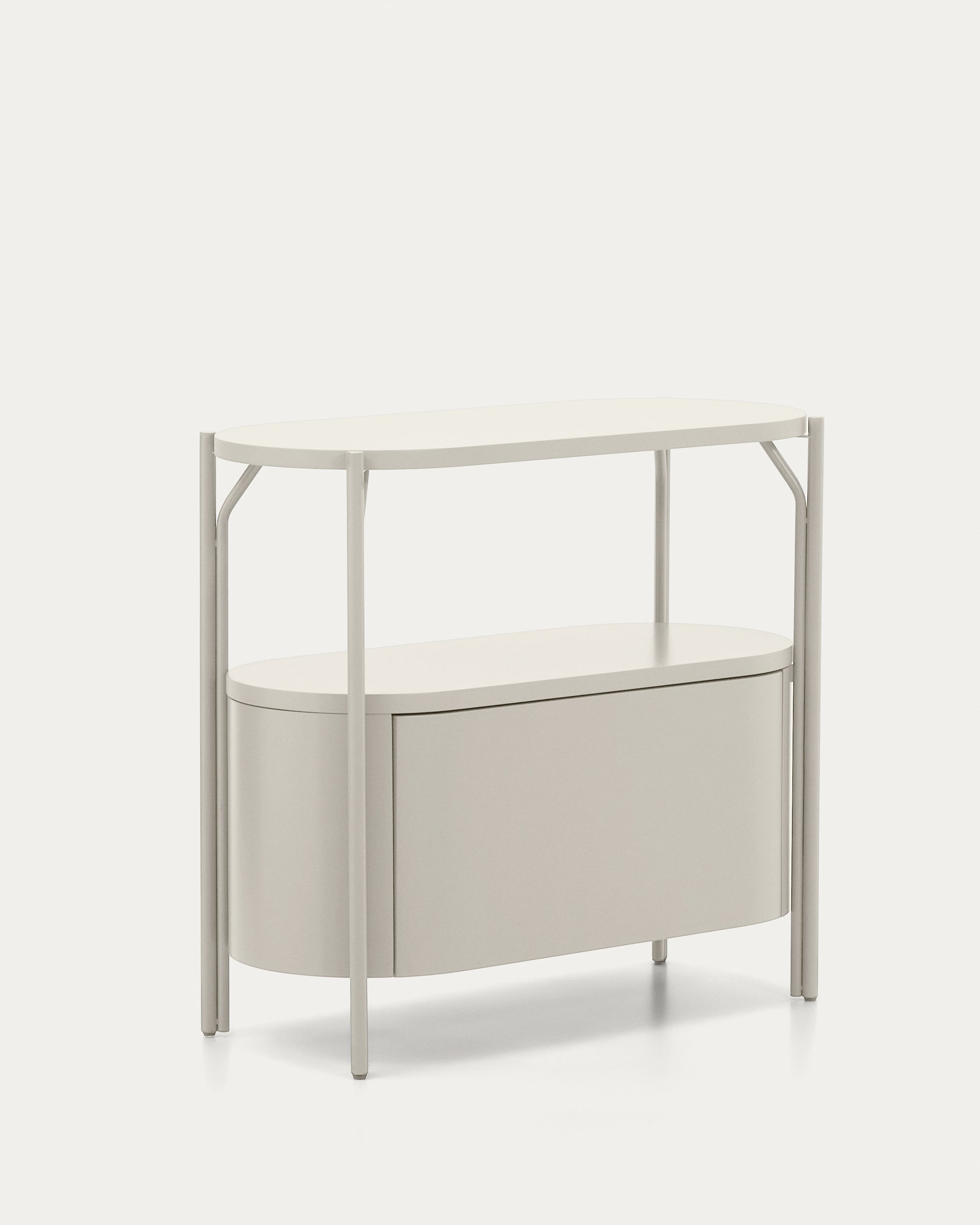 Arely bathroom vanity unit with steel structure and white lacquered MDF 90 x 40cm - Product View
