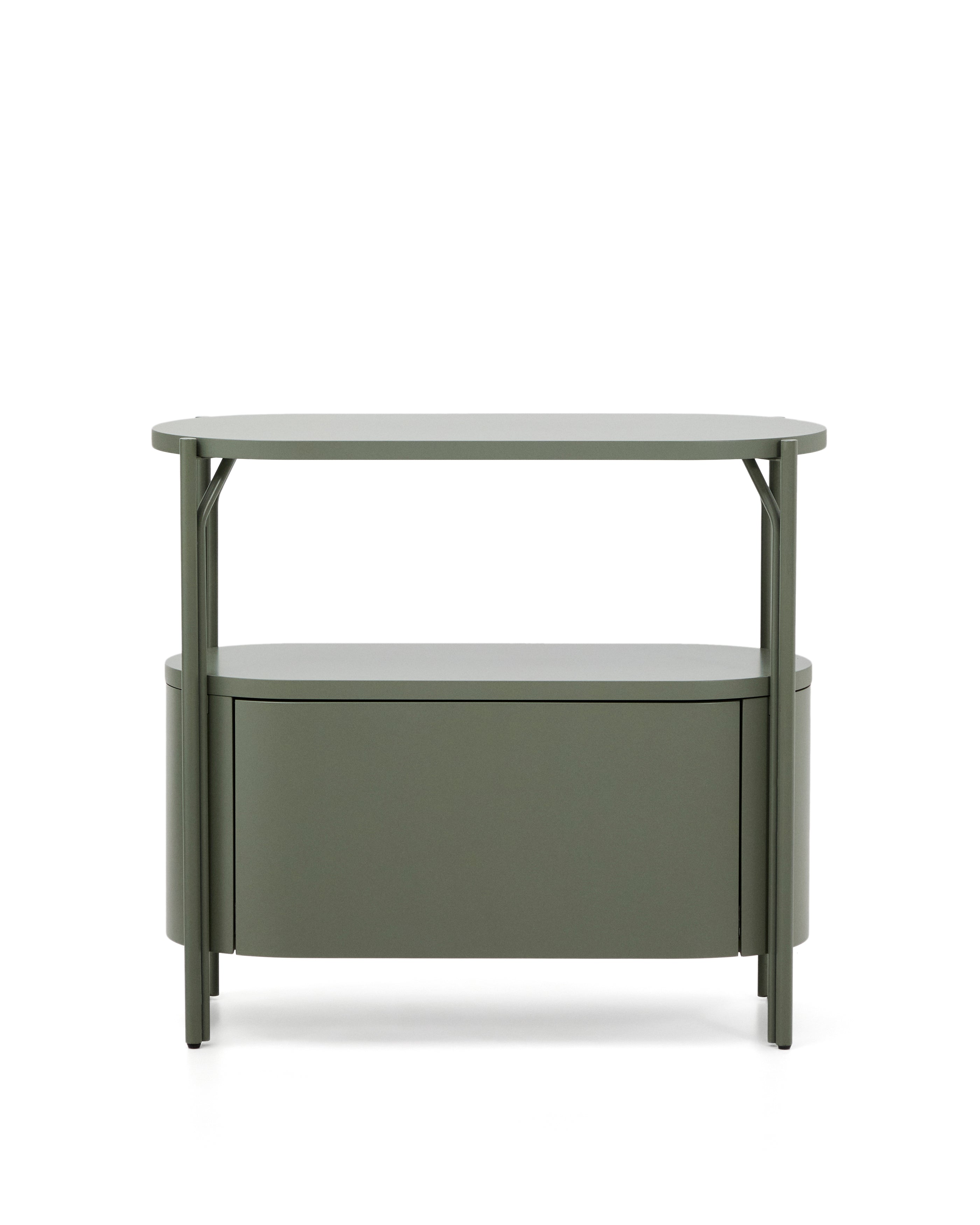 Arely bathroom vanity unit with steel structure and green lacquered MDF 90 x 40cm - Product Image