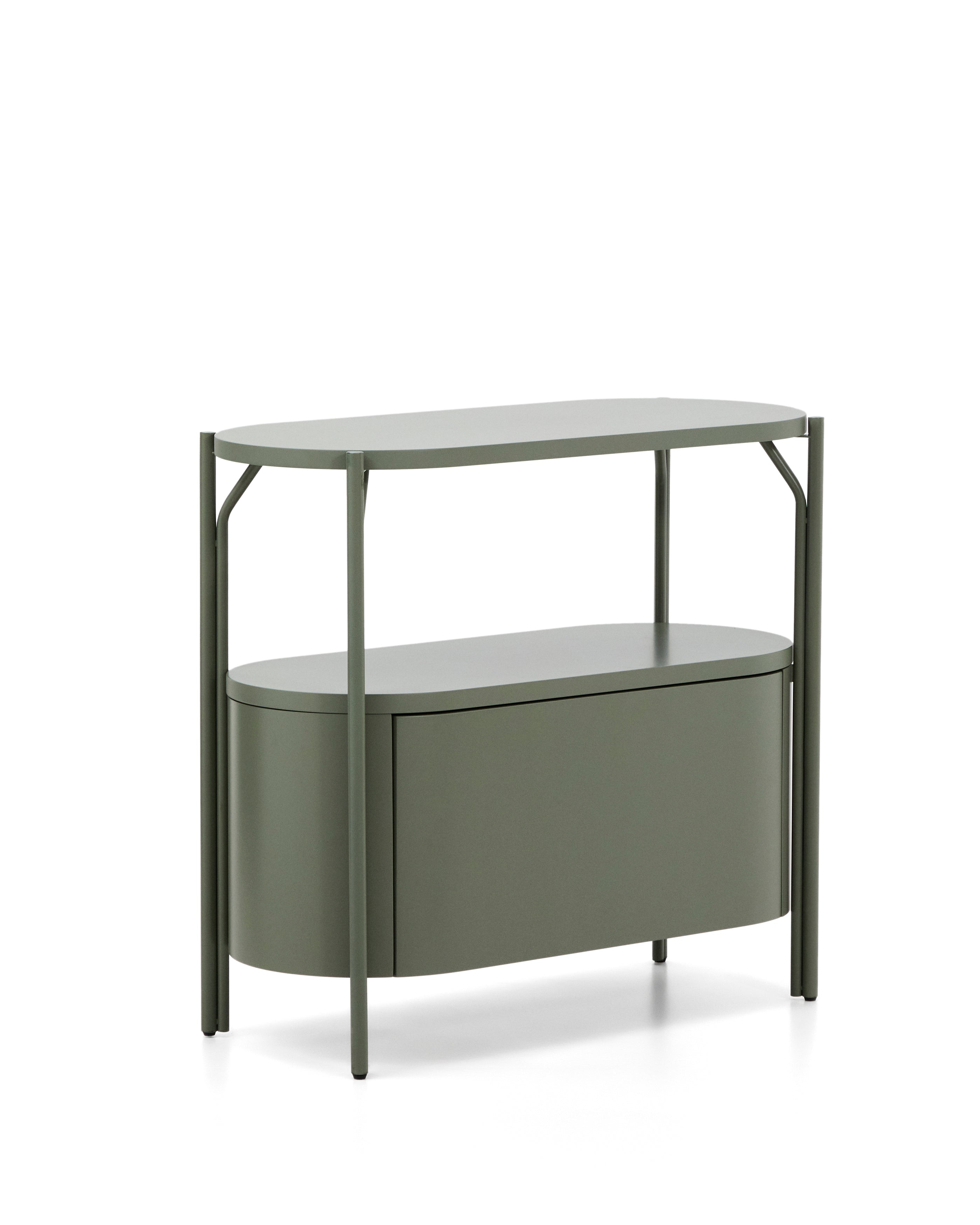 Arely bathroom vanity unit with steel structure and green lacquered MDF 90 x 40cm - Product Image