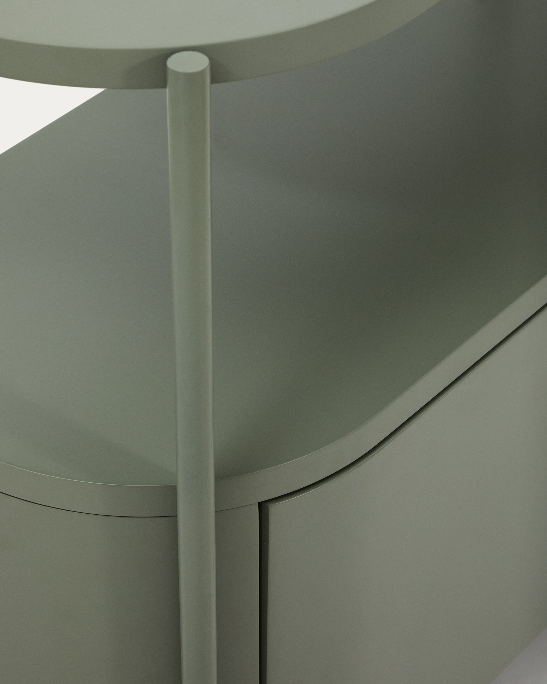Arely bathroom vanity unit with steel structure and green lacquered MDF 90 x 40cm - Detail