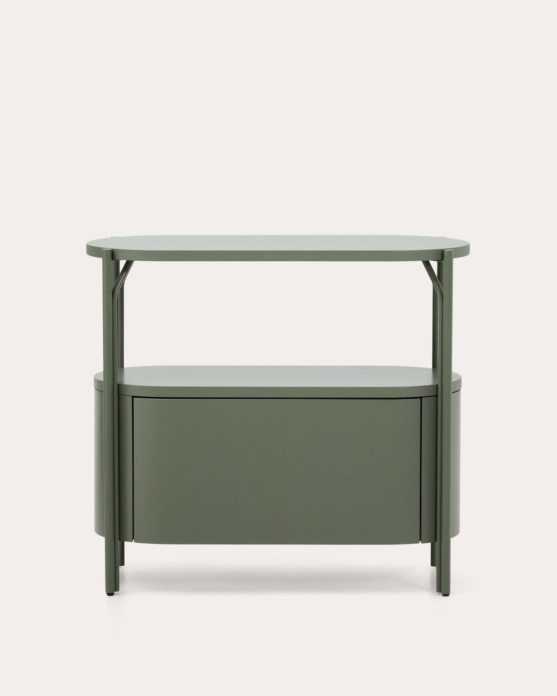 Arely bathroom vanity unit with steel structure and green lacquered MDF 90 x 40cm - Product View