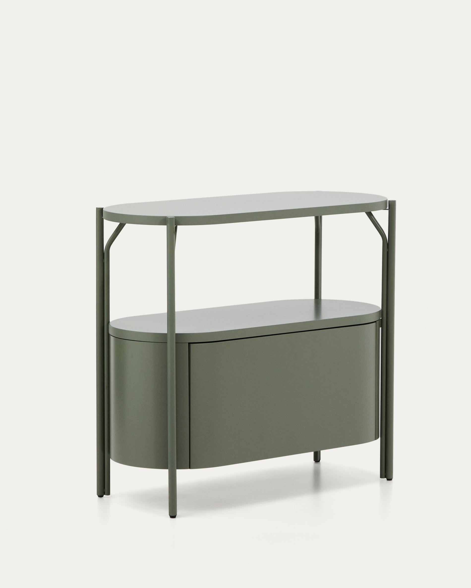 Arely bathroom vanity unit with steel structure and green lacquered MDF 90 x 40cm - Product View