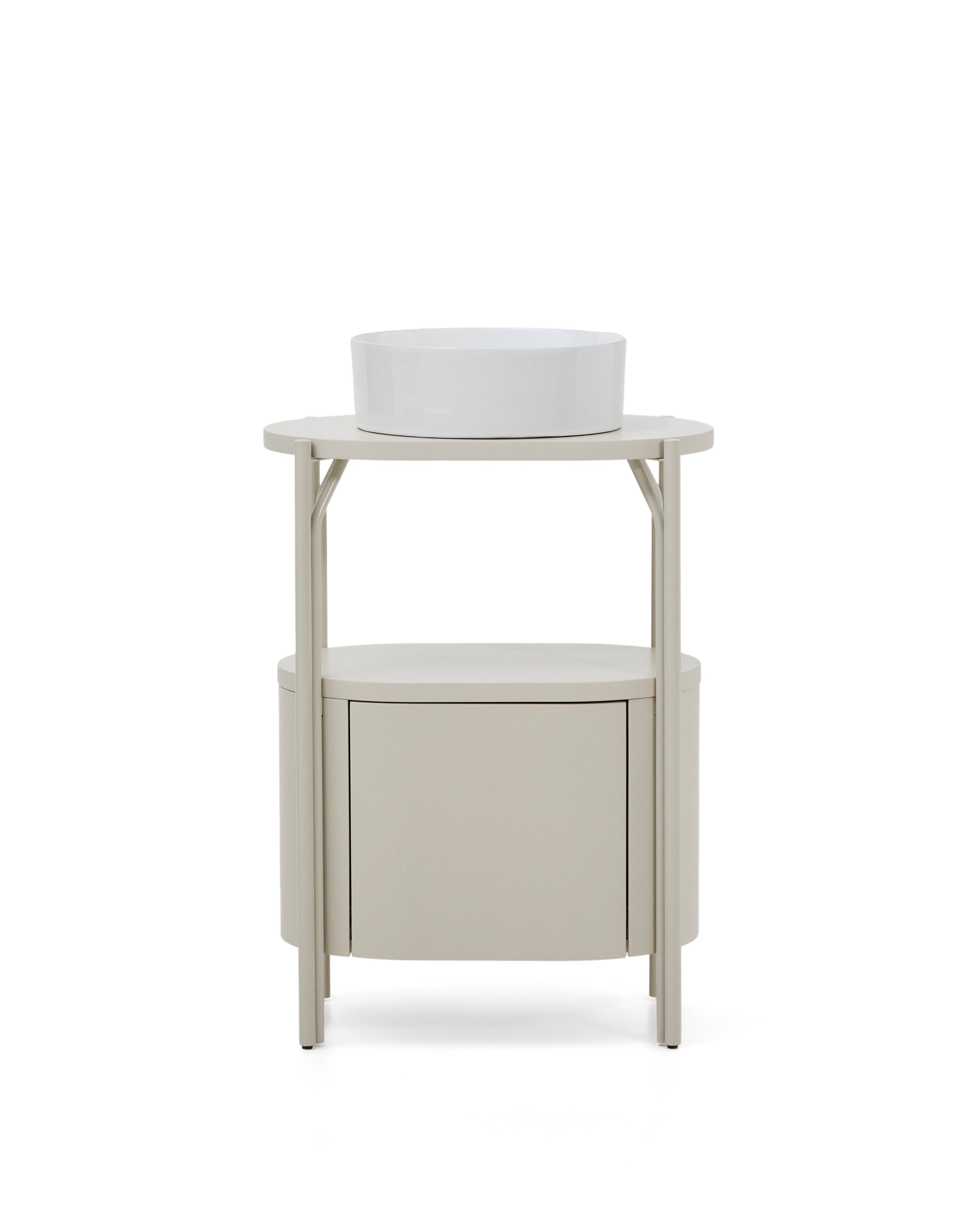 Arely bathroom vanity unit with steel structure and white lacquered MDF 60 x 40cm - Product Image