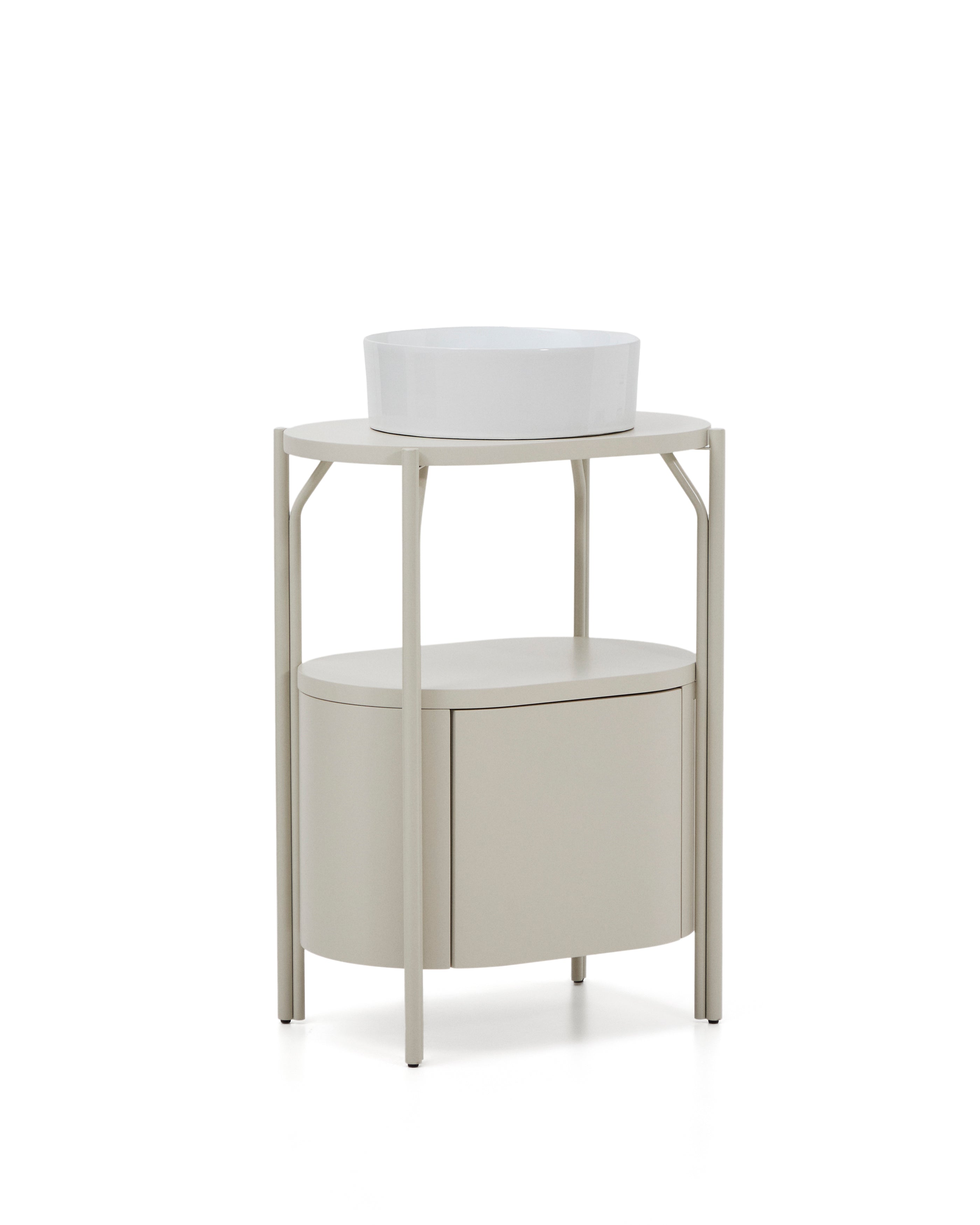 Arely bathroom vanity unit with steel structure and white lacquered MDF 60 x 40cm - Product Image