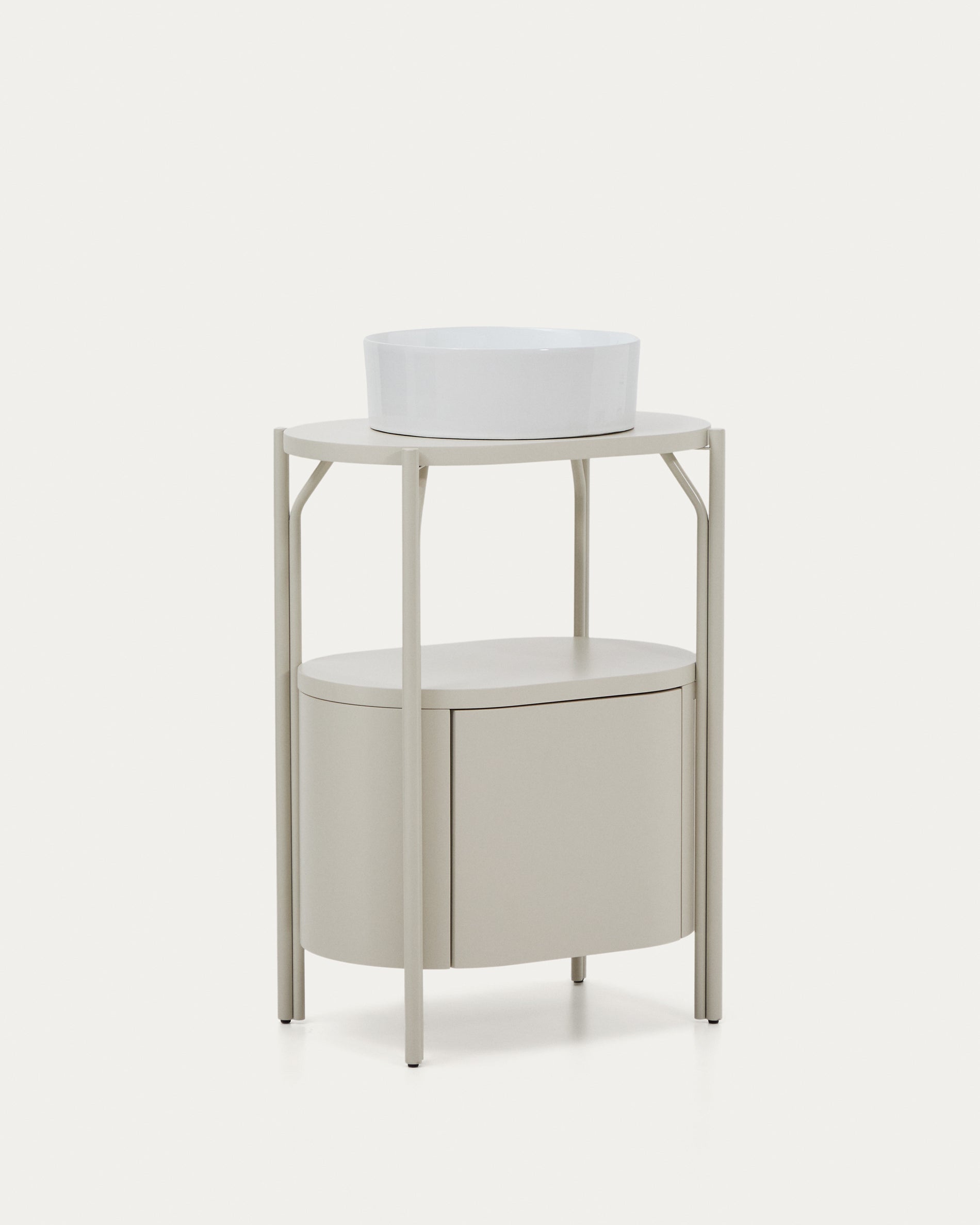 Arely bathroom vanity unit with steel structure and white lacquered MDF 60 x 40cm - Product View