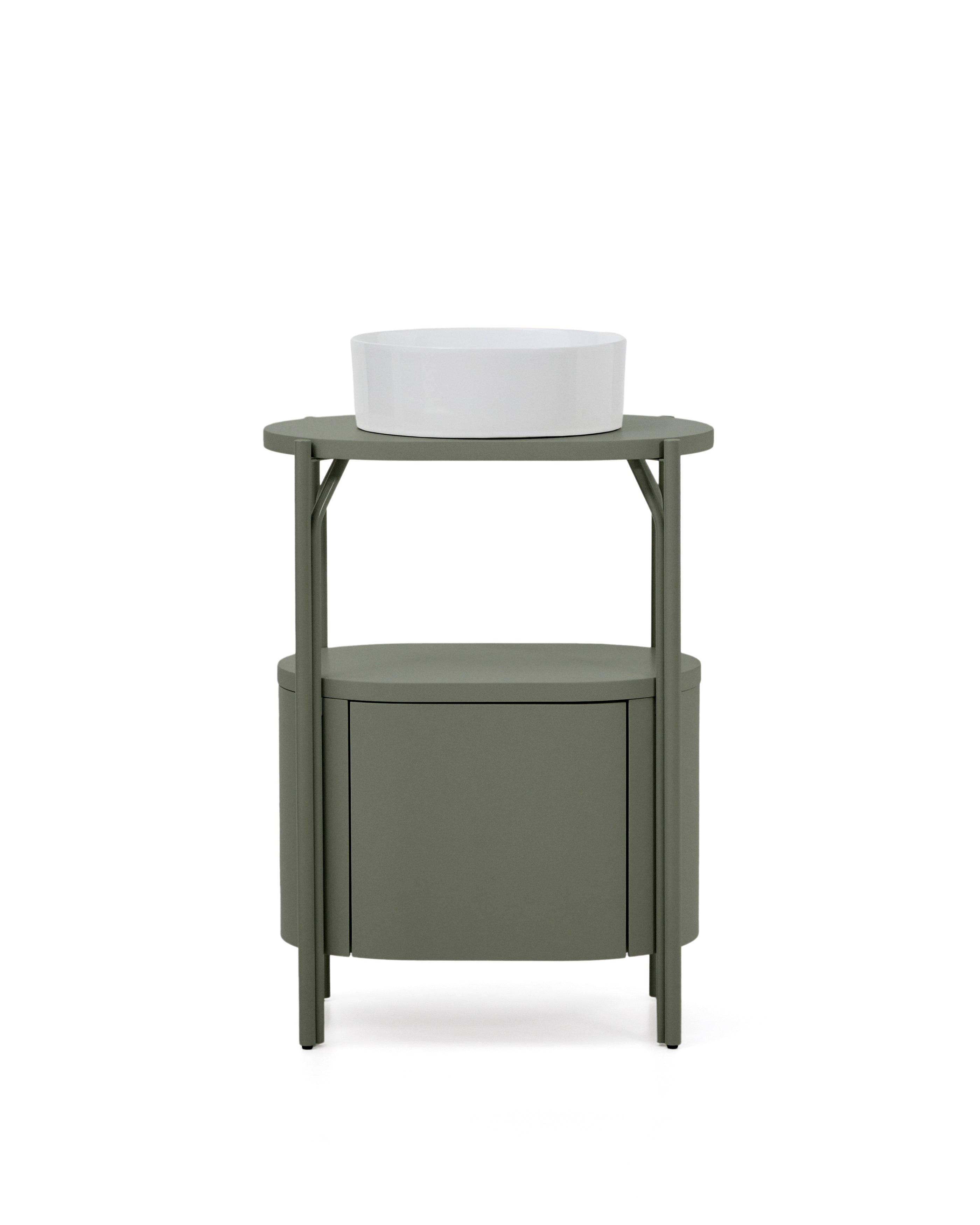 Arely bathroom vanity unit with steel structure and green lacquered MDF 60 x 40cm - Product Image