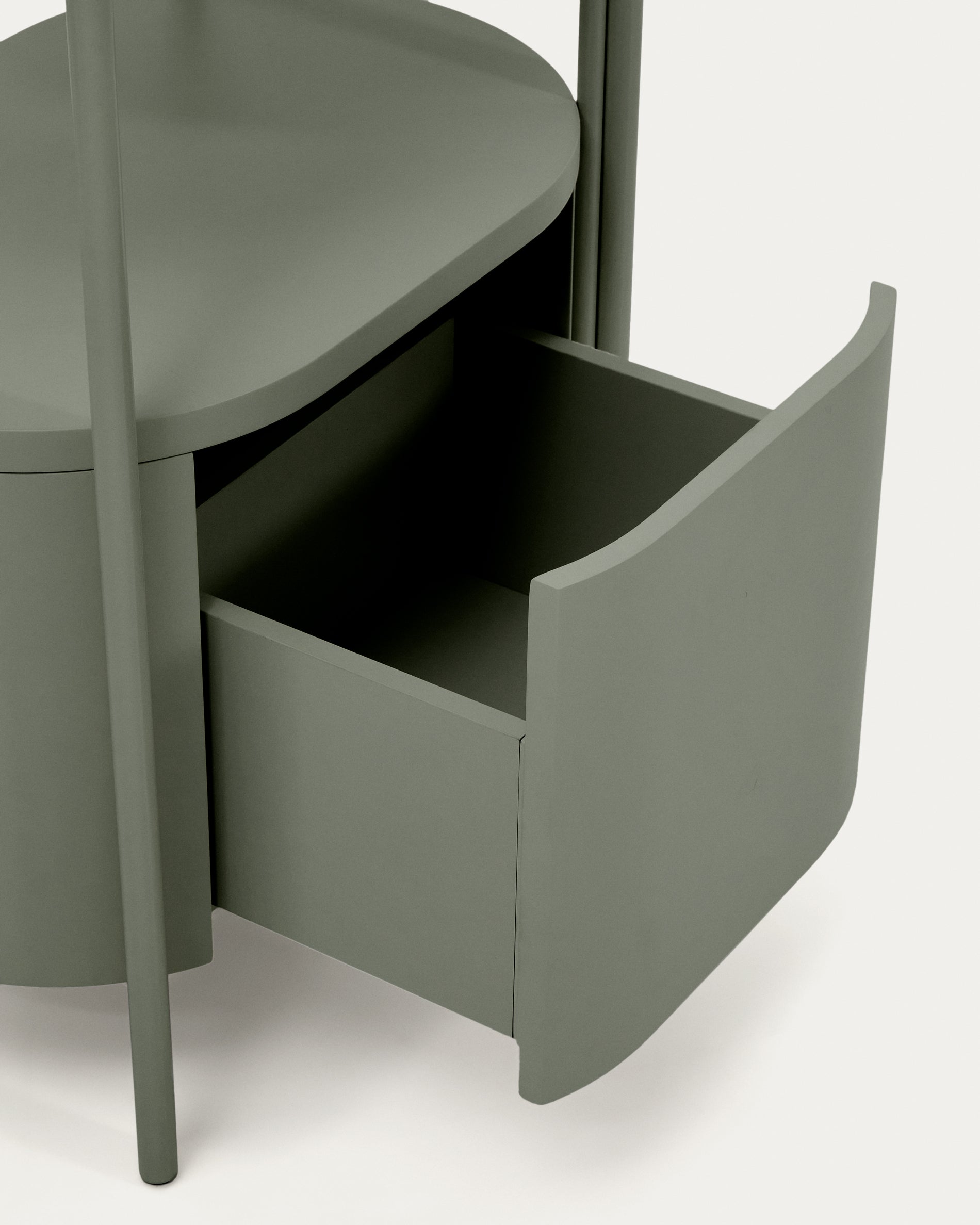 Arely bathroom vanity unit with steel structure and green lacquered MDF 60 x 40cm - Detail