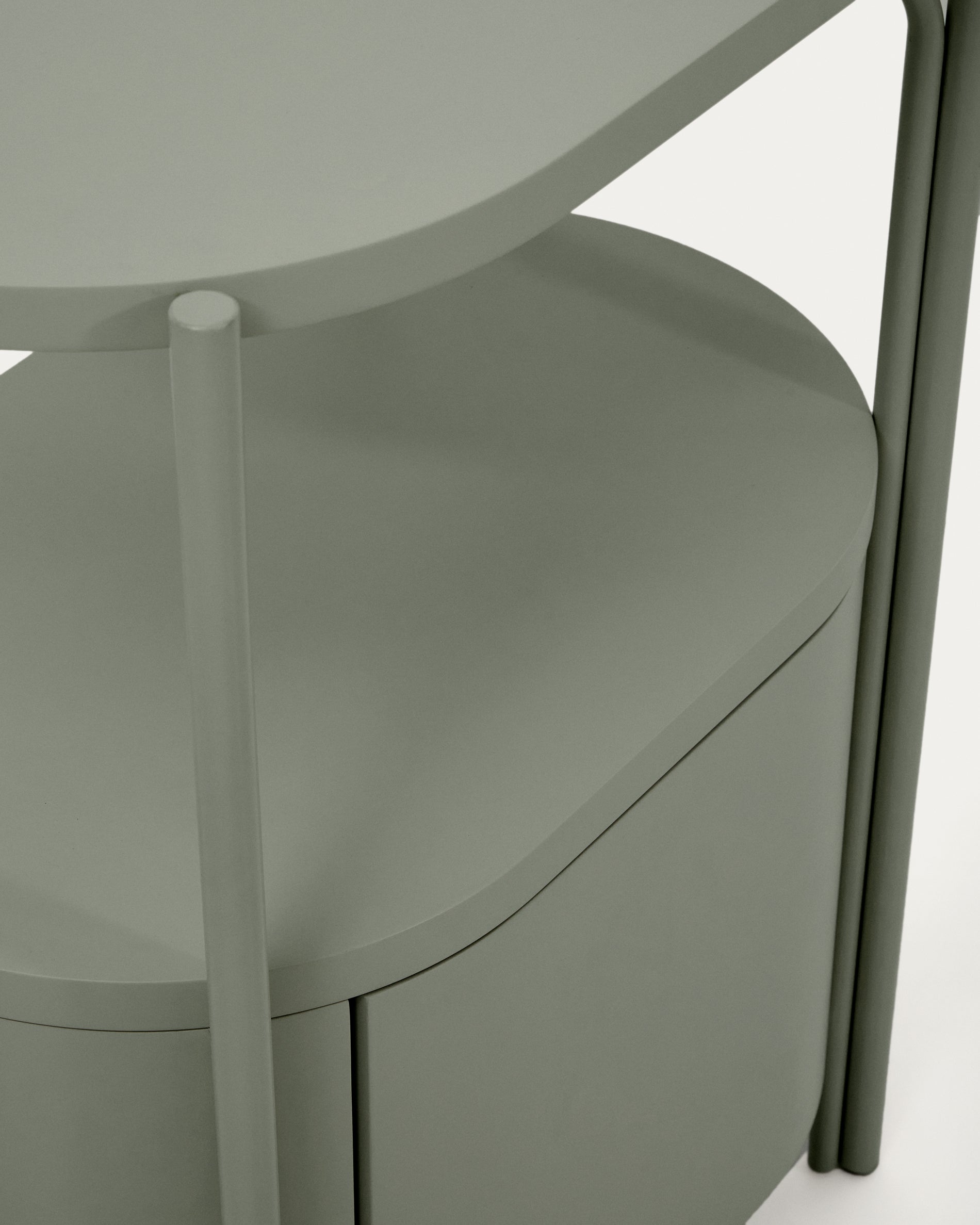 Arely bathroom vanity unit with steel structure and green lacquered MDF 60 x 40cm - Detail