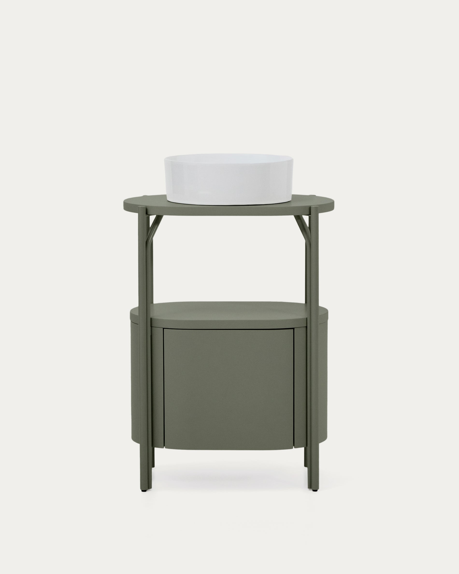 Arely bathroom vanity unit with steel structure and green lacquered MDF 60 x 40cm - Product View