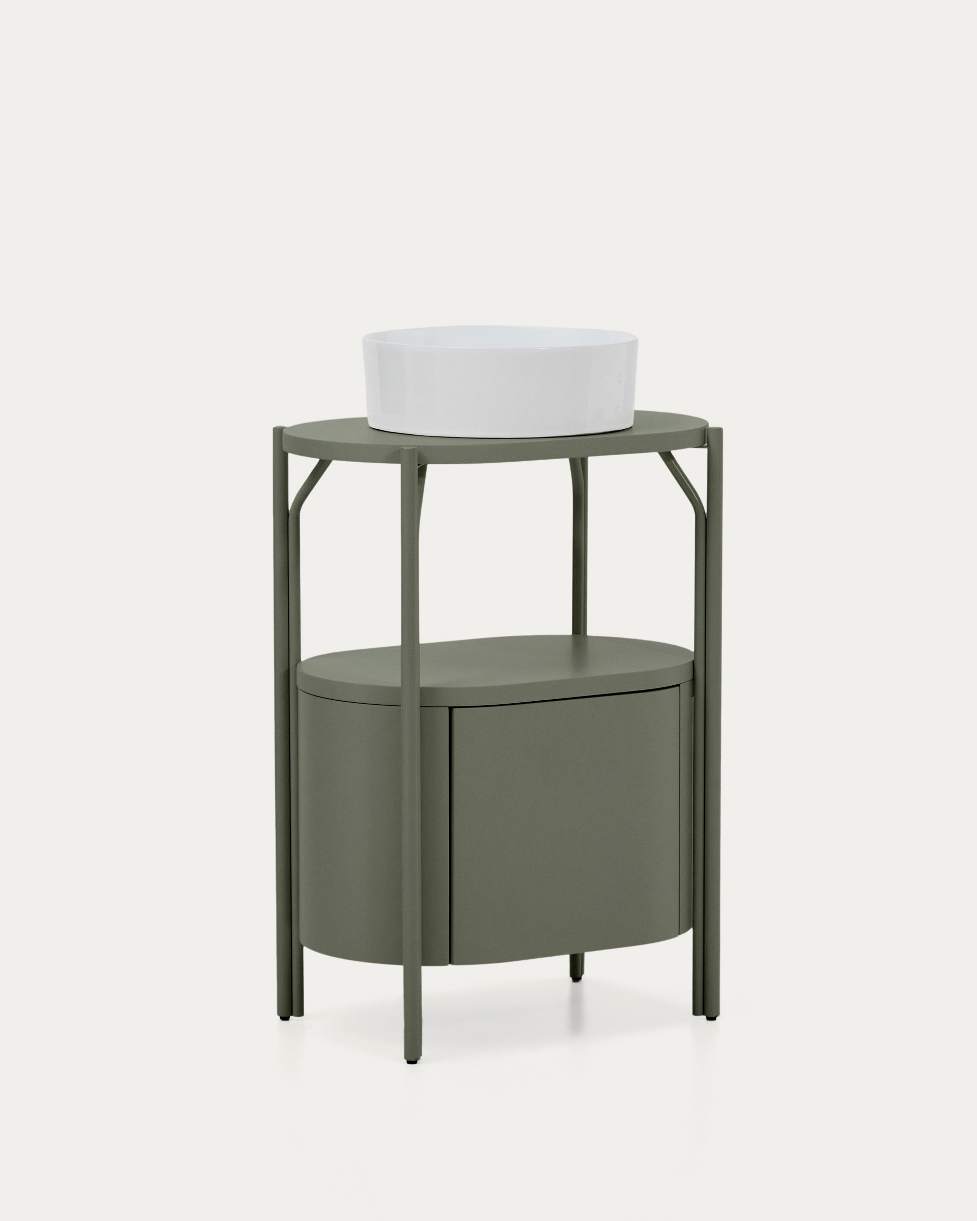 Arely bathroom vanity unit with steel structure and green lacquered MDF 60 x 40cm - Product View