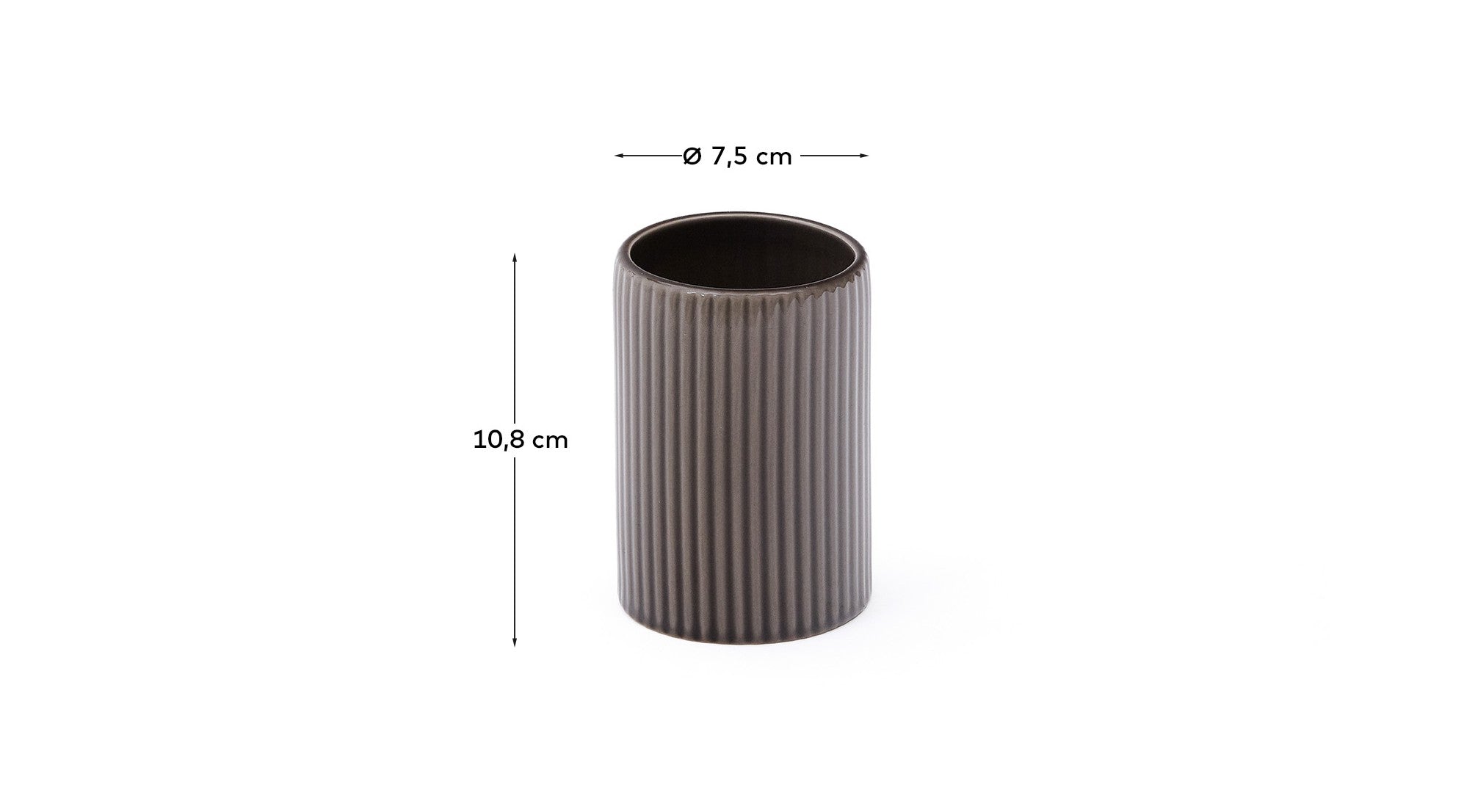 Selime brown stoneware toothbrush holder - Measurements