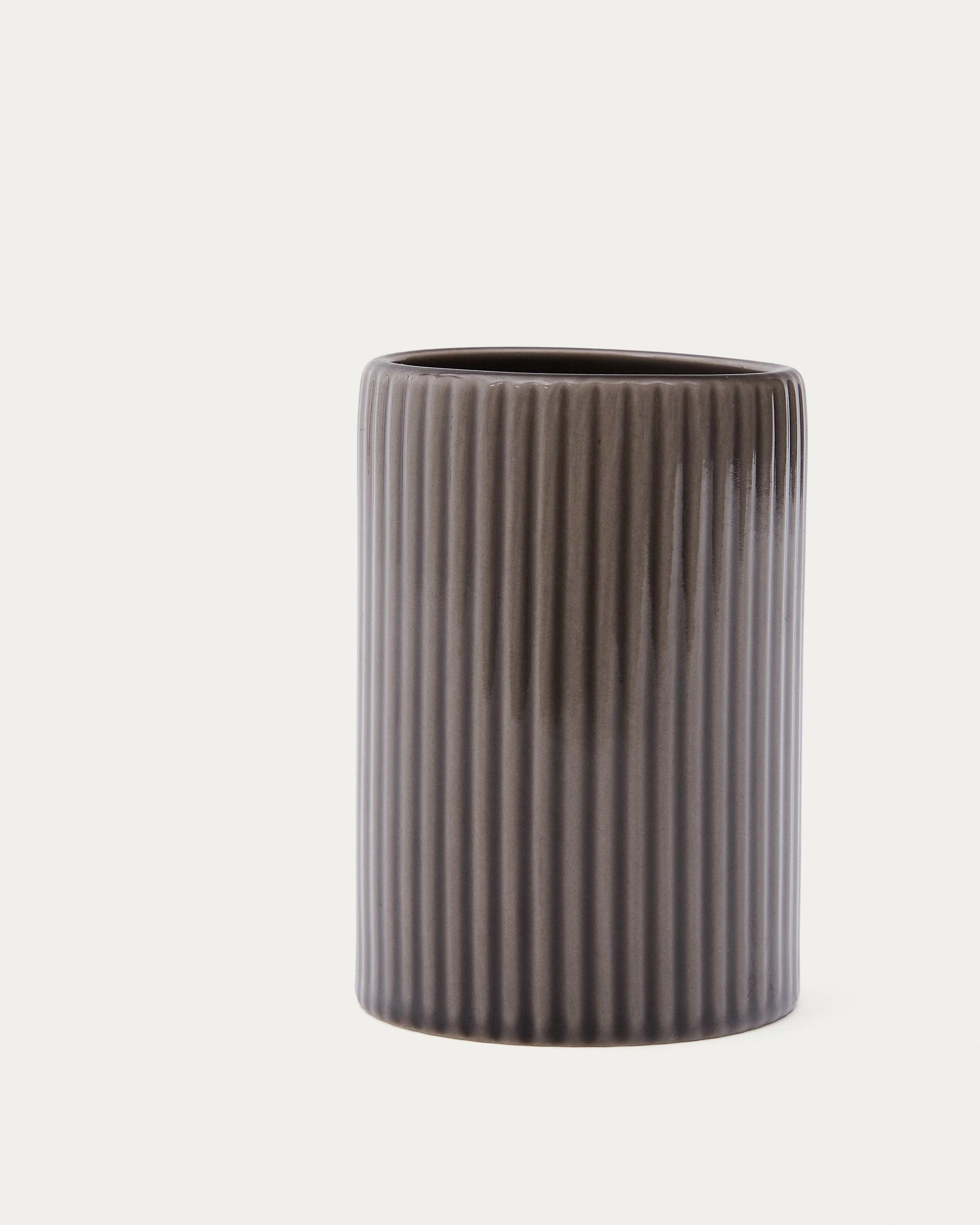 Selime brown stoneware toothbrush holder - Detail