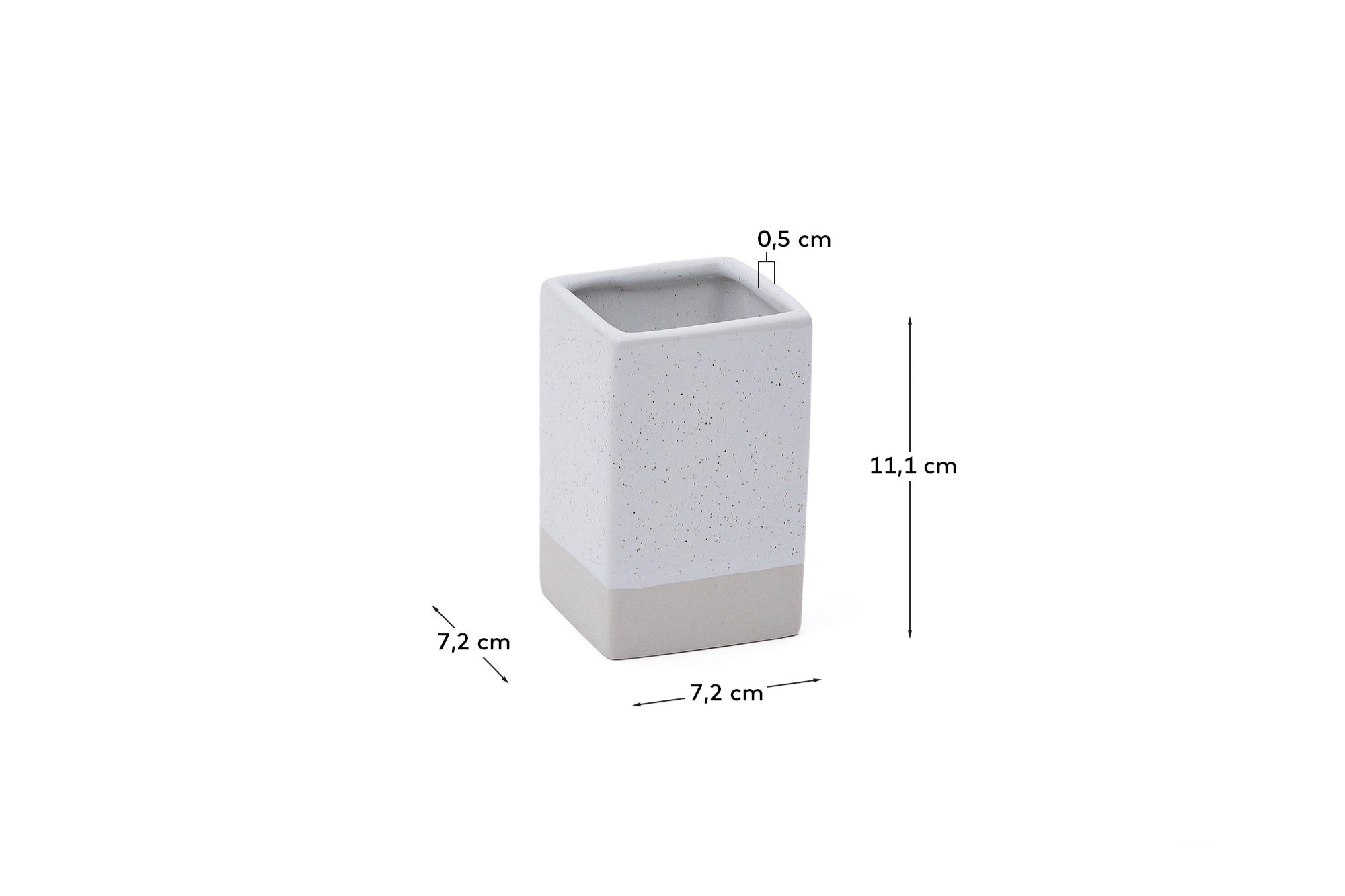 Careli beige stoneware toothbrush holder - Measurements