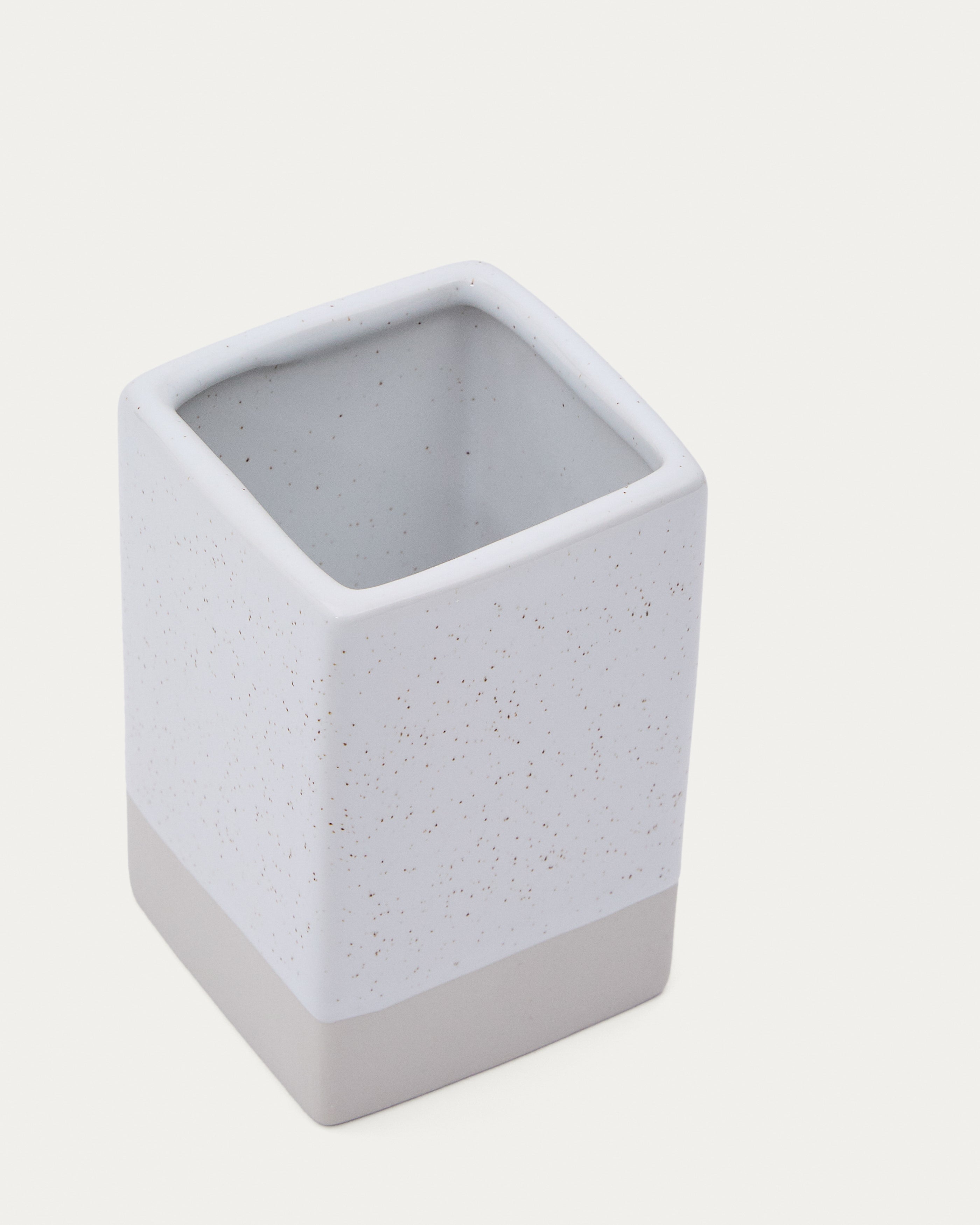 Careli beige stoneware toothbrush holder - Detail