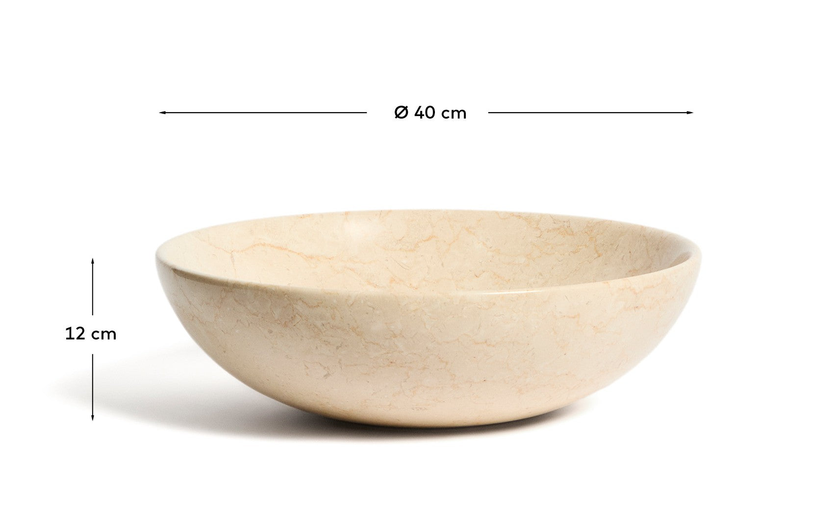 Darnen beige marble countertop washbasin Ø 40cm - Measurements