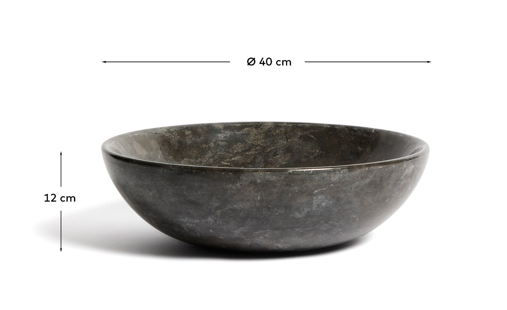 Darnen grey marble countertop washbasin Ø 40cm - Measurements