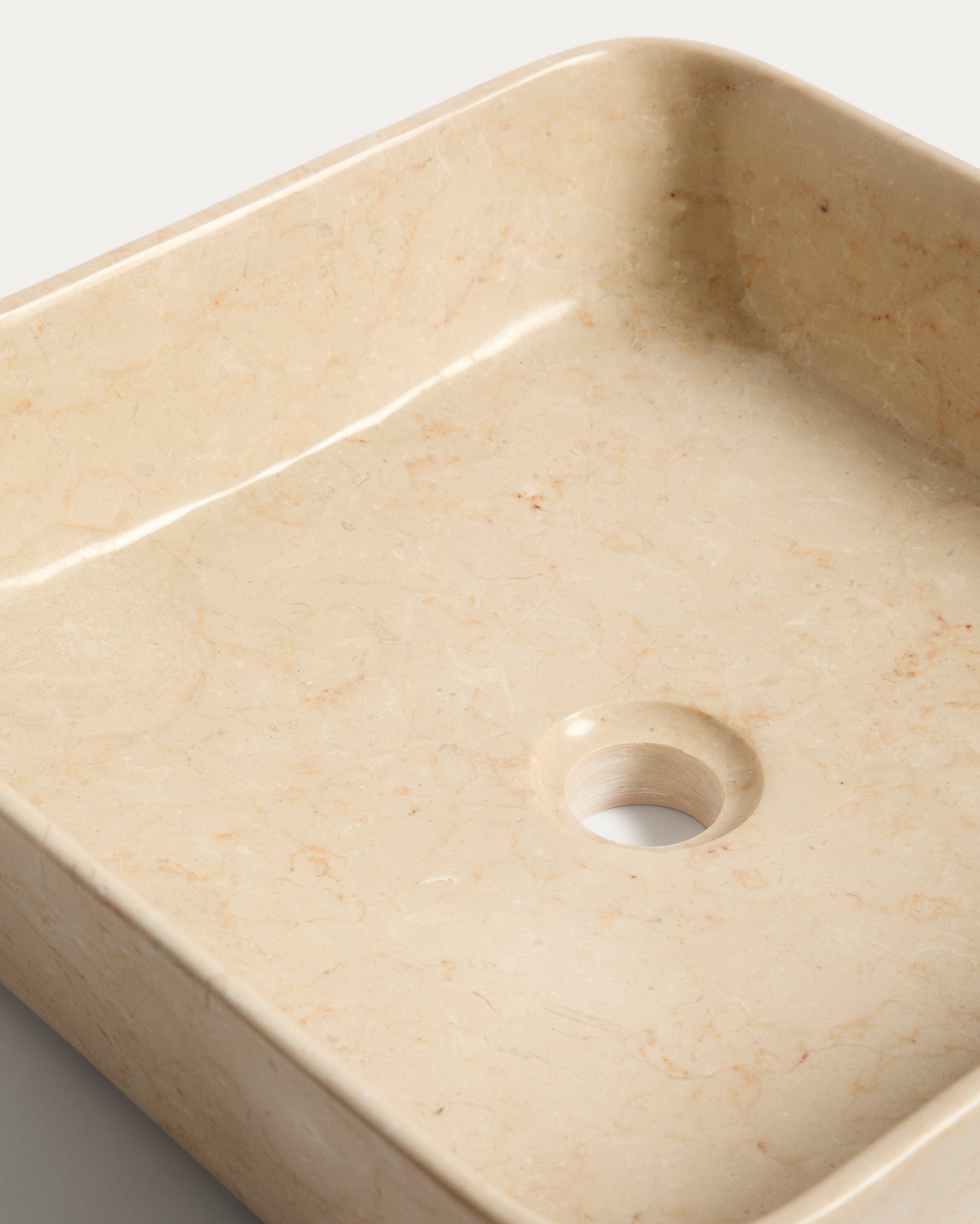 Darnen beige marble countertop washbasin 40 x 40cm - Detail