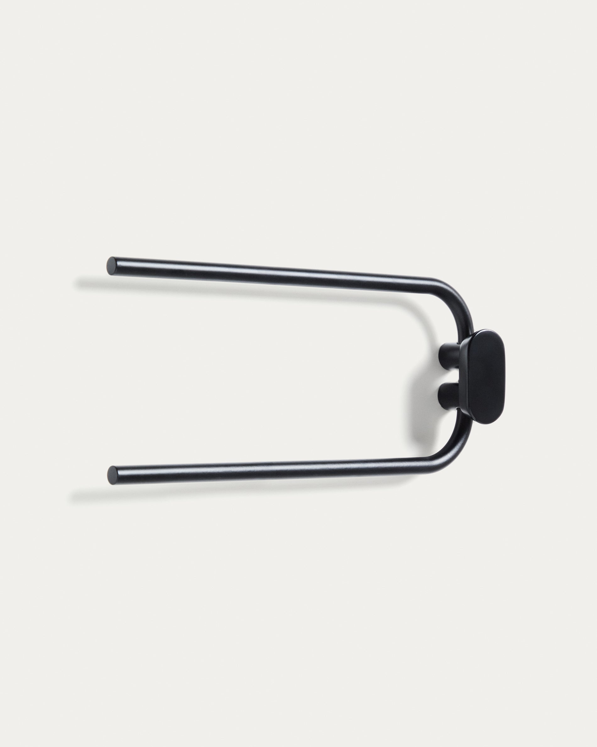 Black metal Arely twin-handle towel rail - Product View