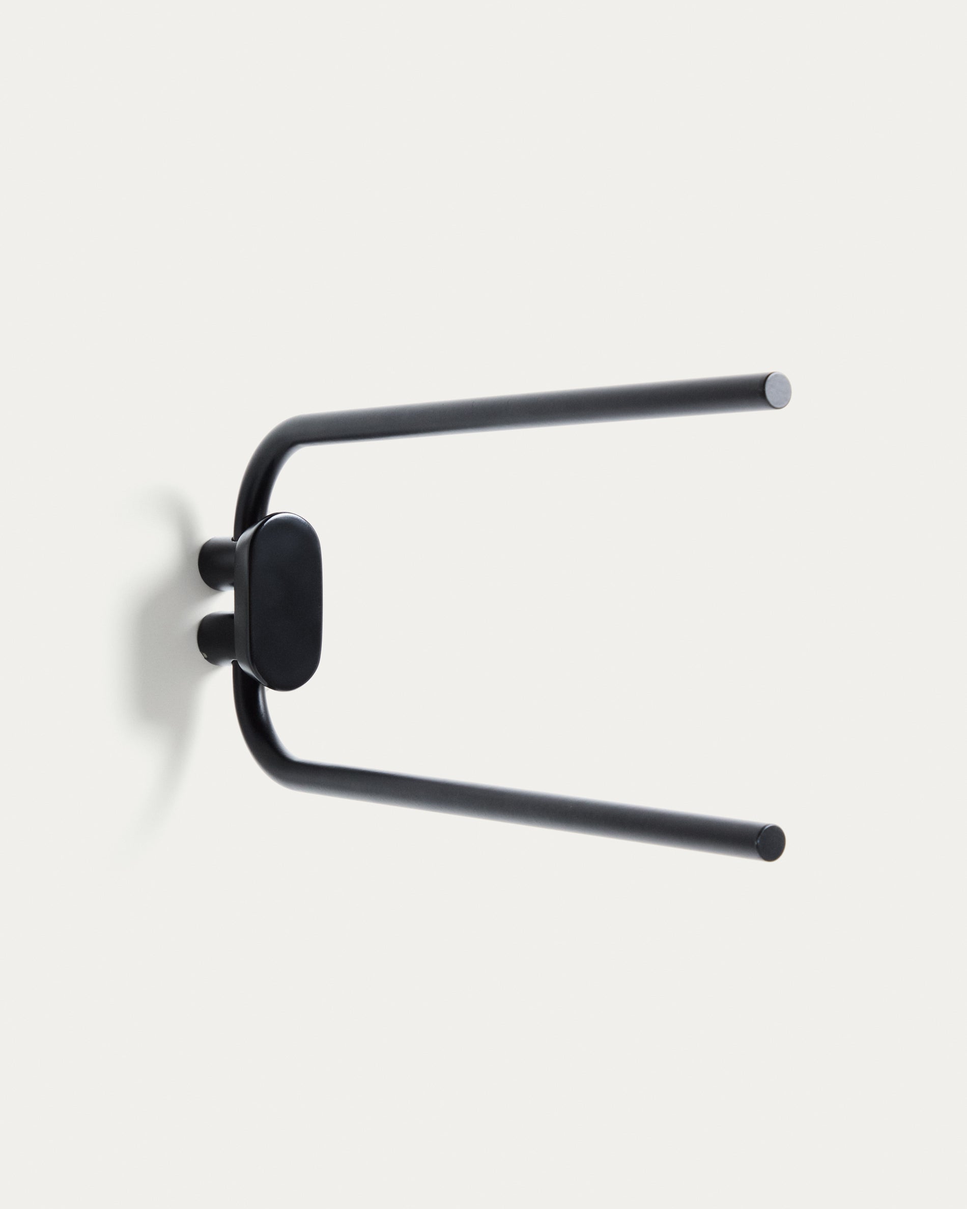 Black metal Arely twin-handle towel rail - Product View