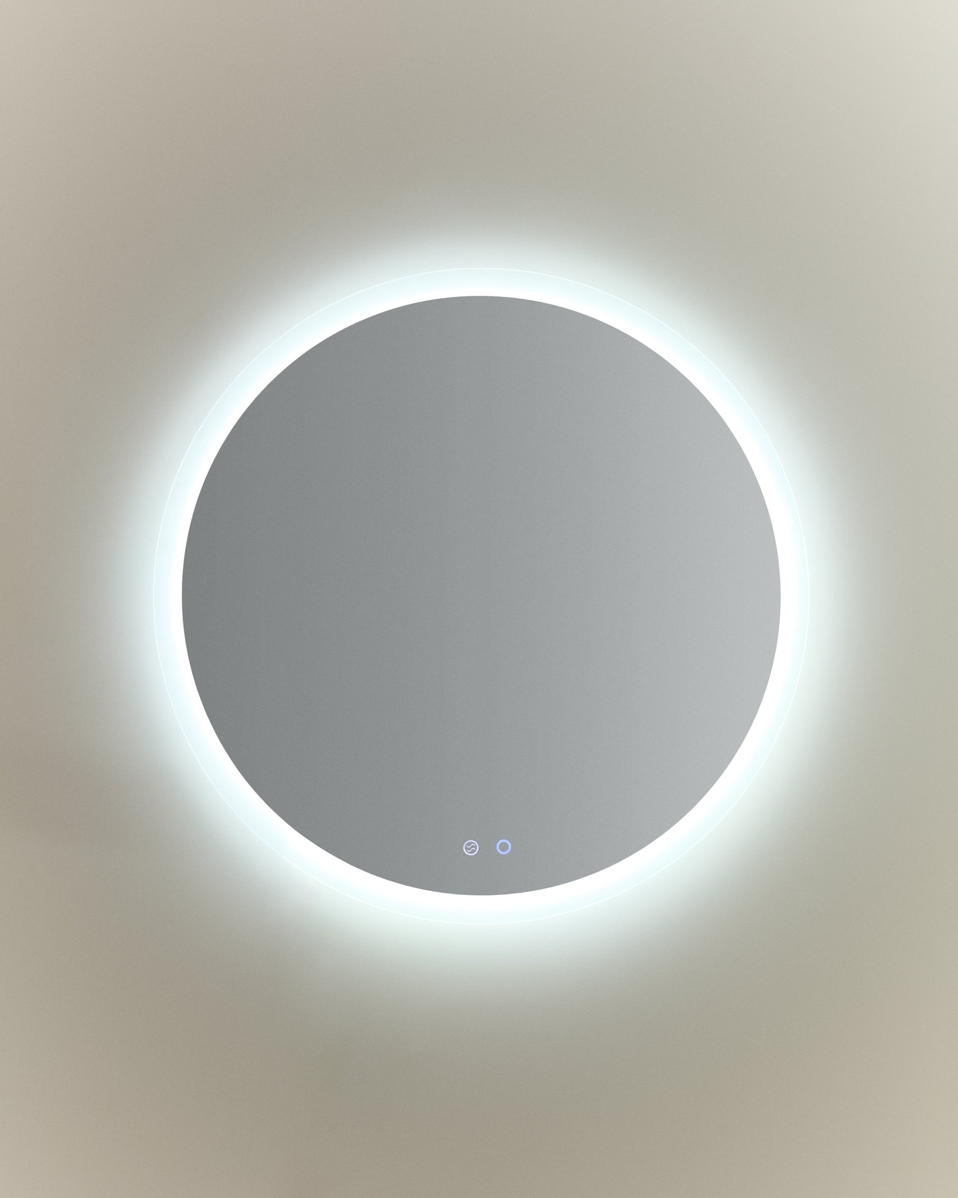 Mervi round bathroom mirror with LED light and anti-fog Ø 80cm - Product View