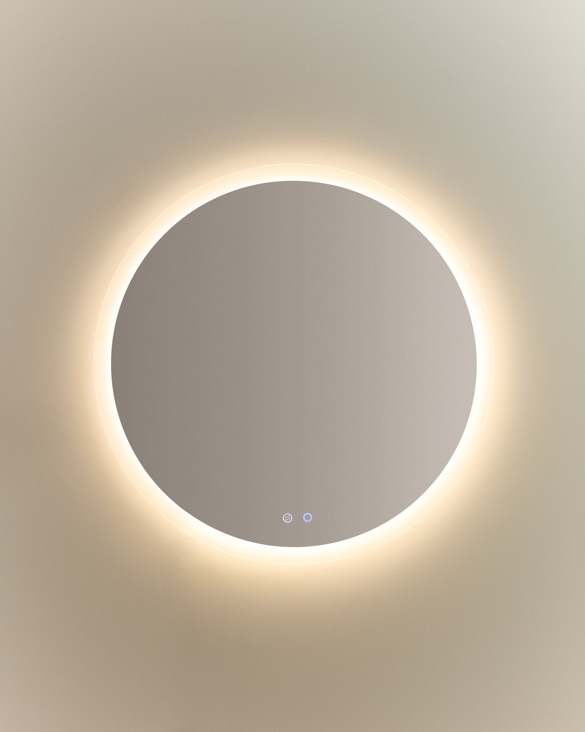 Mervi round bathroom mirror with LED light and anti-fog Ø 80cm - Product View