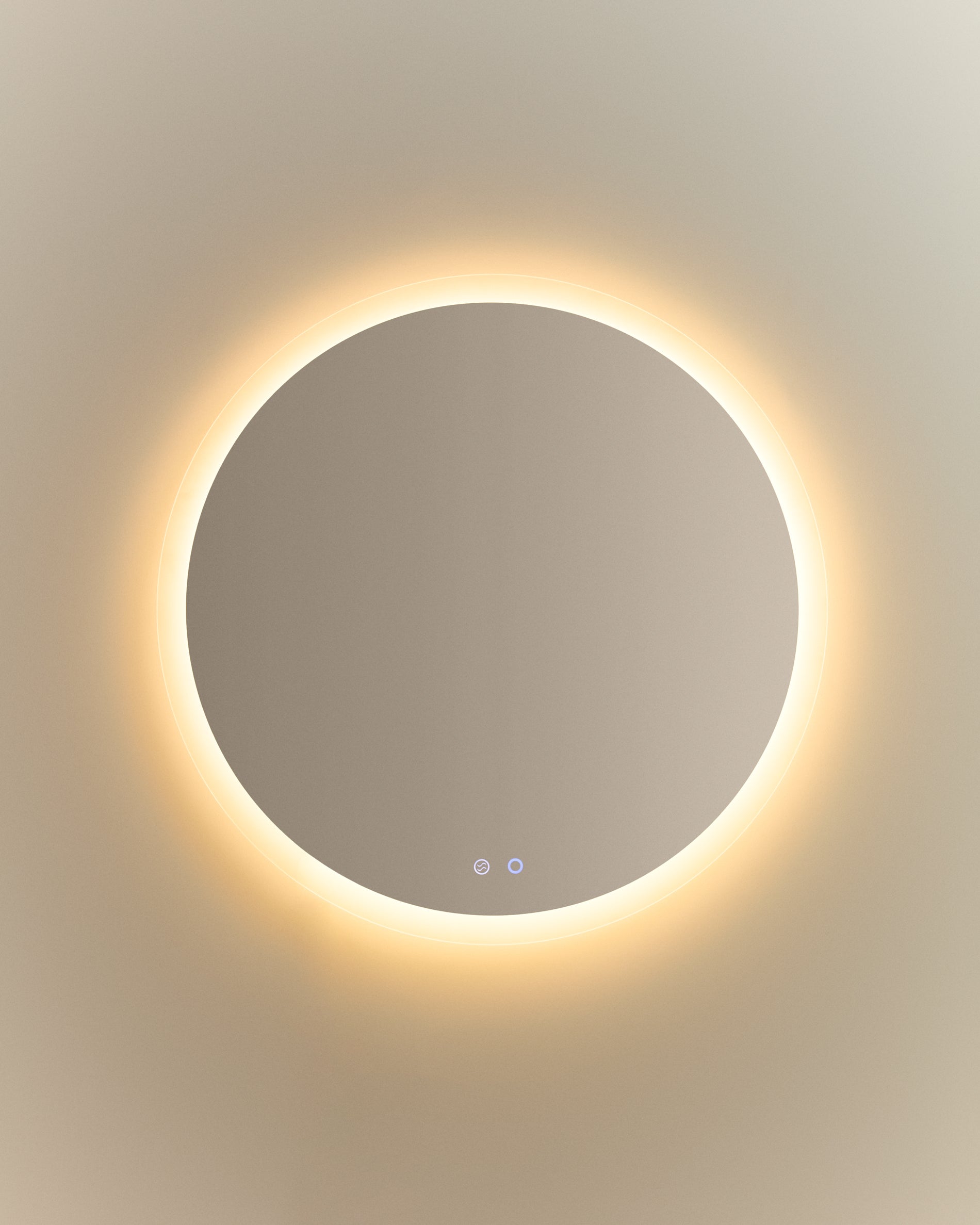 Mervi round bathroom mirror with LED light and anti-fog Ø 80cm - Product View