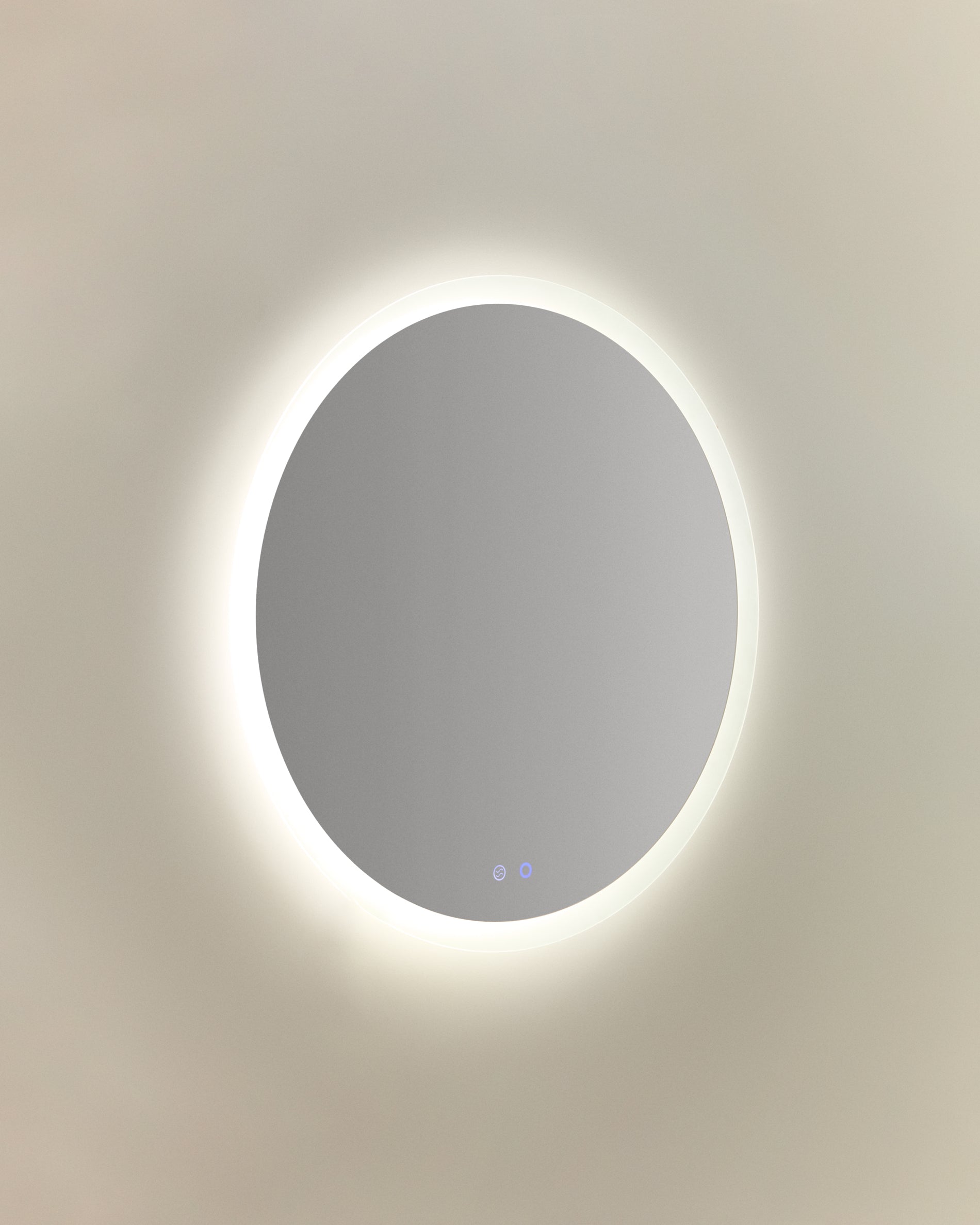 Mervi round bathroom mirror with LED light and anti-fog Ø 80cm - Product View