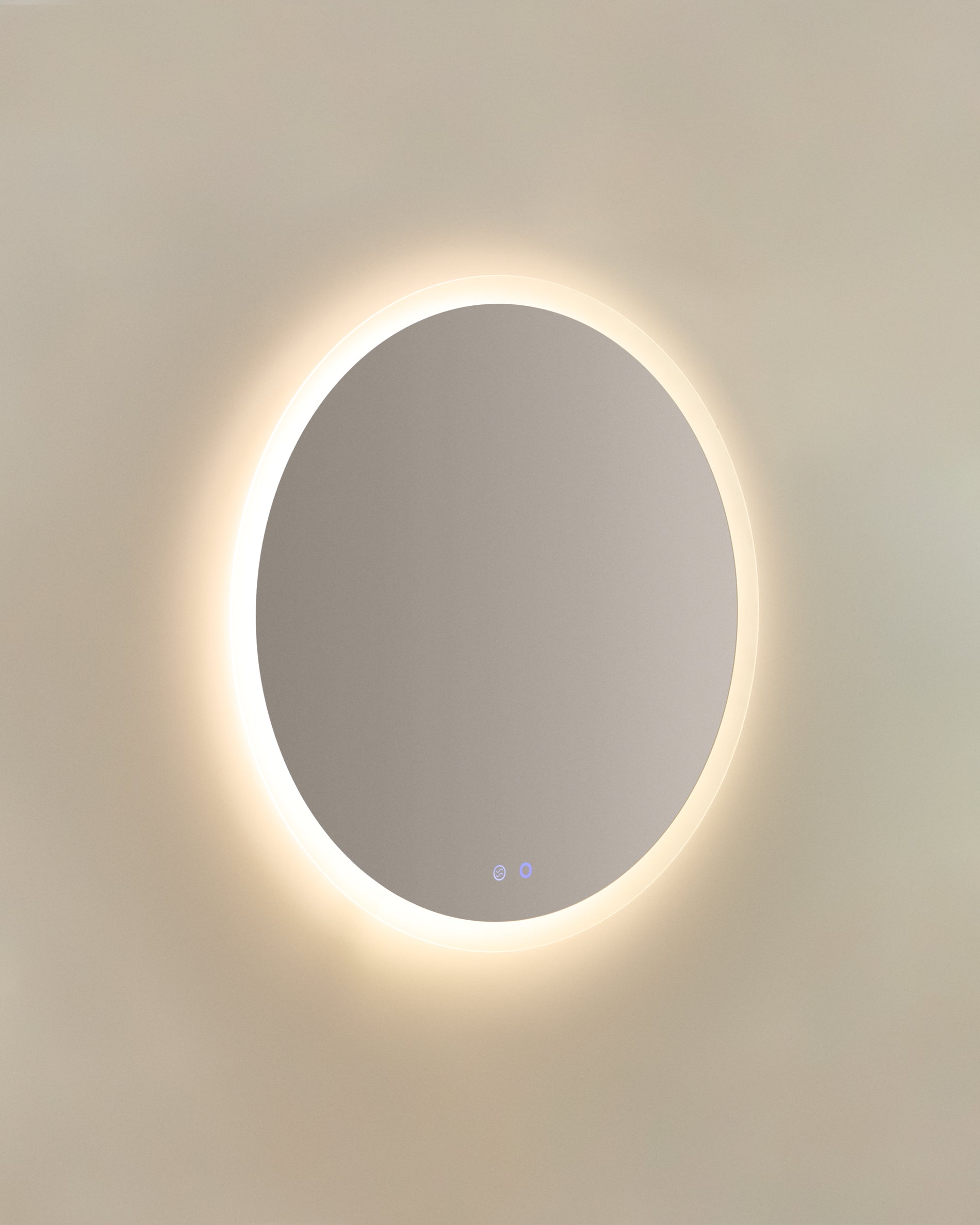 Mervi round bathroom mirror with LED light and anti-fog Ø 80cm - Product View