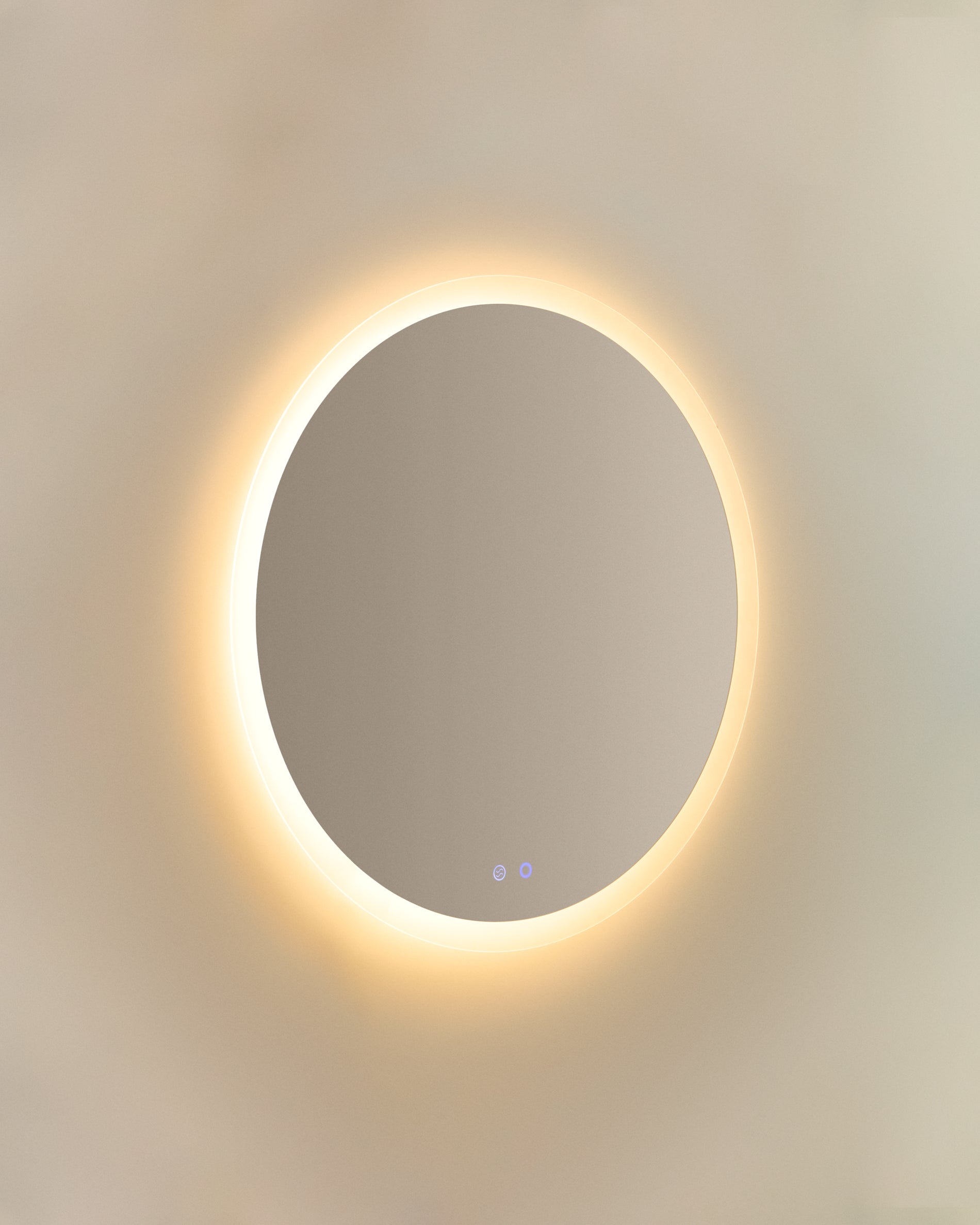 Mervi round bathroom mirror with LED light and anti-fog Ø 80cm - Product View