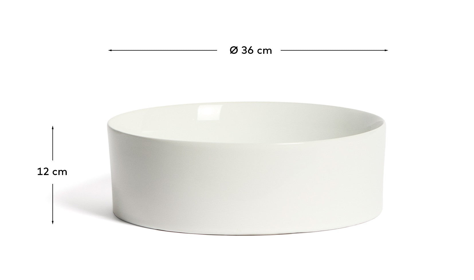 Ovara countertop basin in white glazed ceramic Ø 36 cm - Measurements