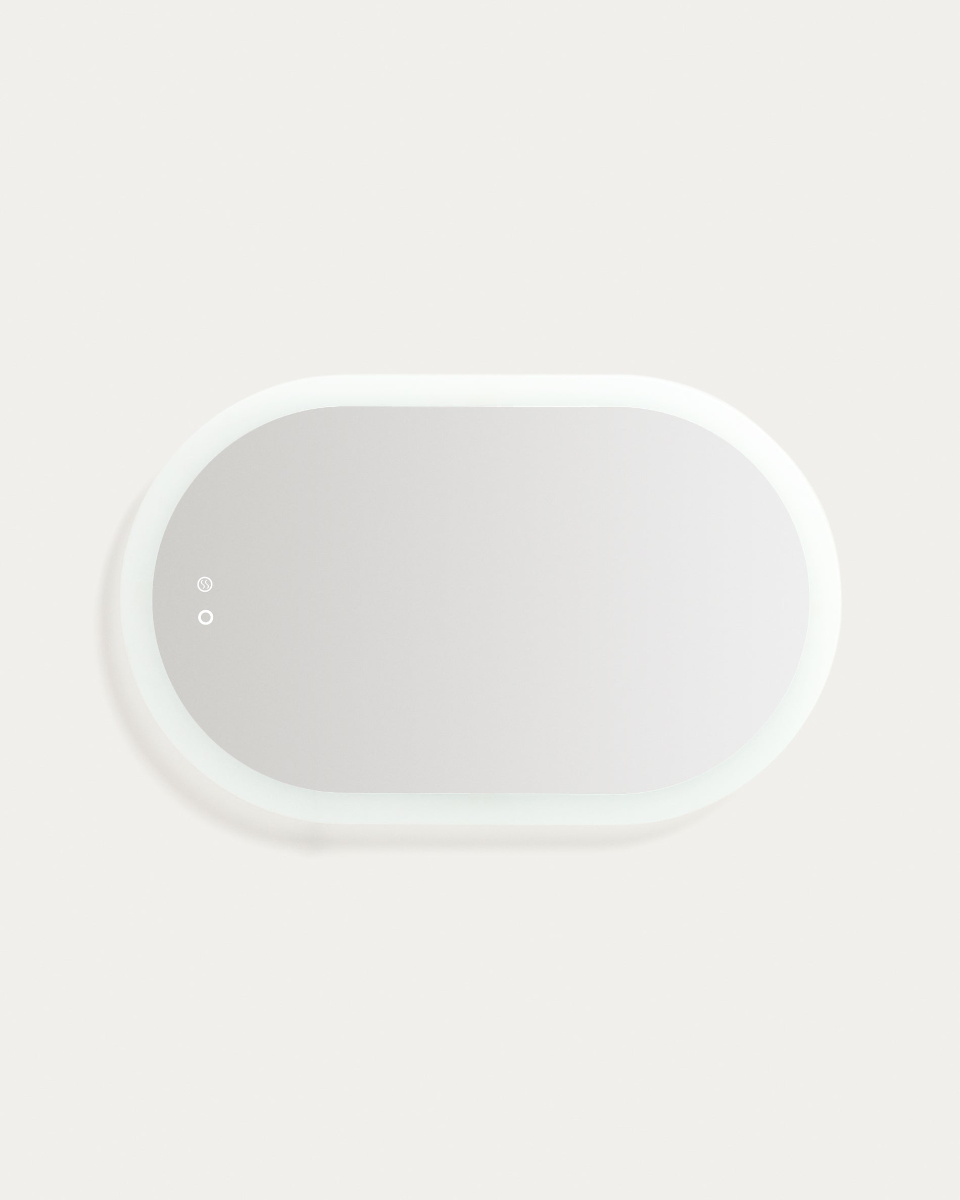 Mervi oval bathroom mirror with LED light and anti-fog 80 x 50cm - Product View