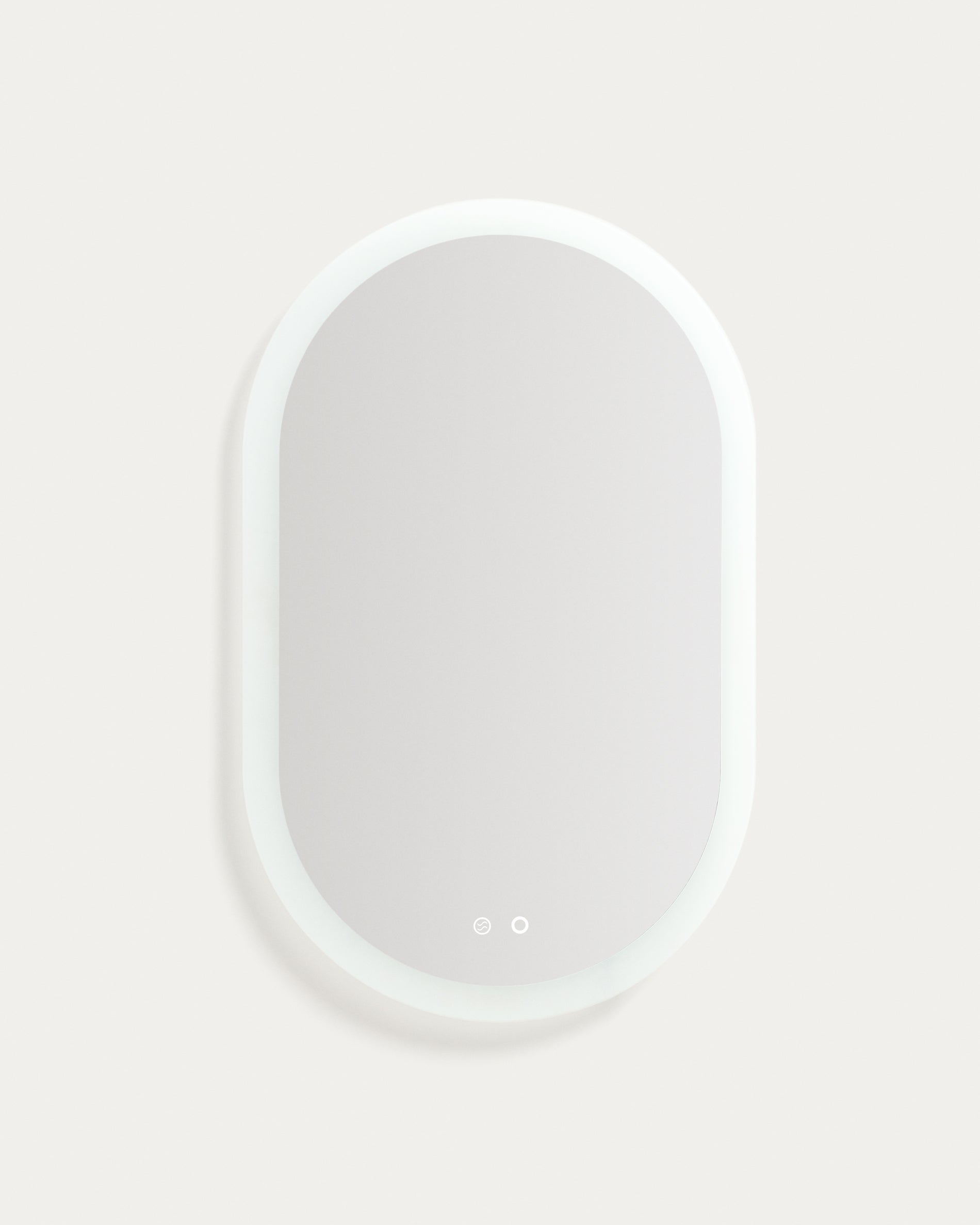 Mervi oval bathroom mirror with LED light and anti-fog 80 x 50cm - Product View