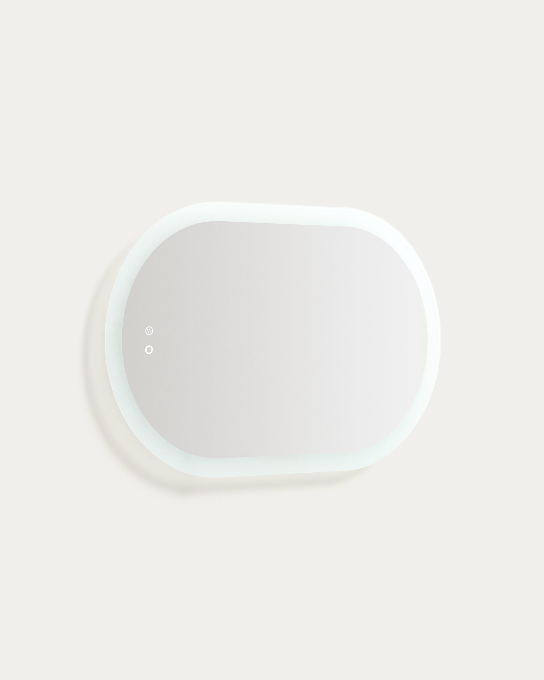 Mervi oval bathroom mirror with LED light and anti-fog 80 x 50cm - Product View