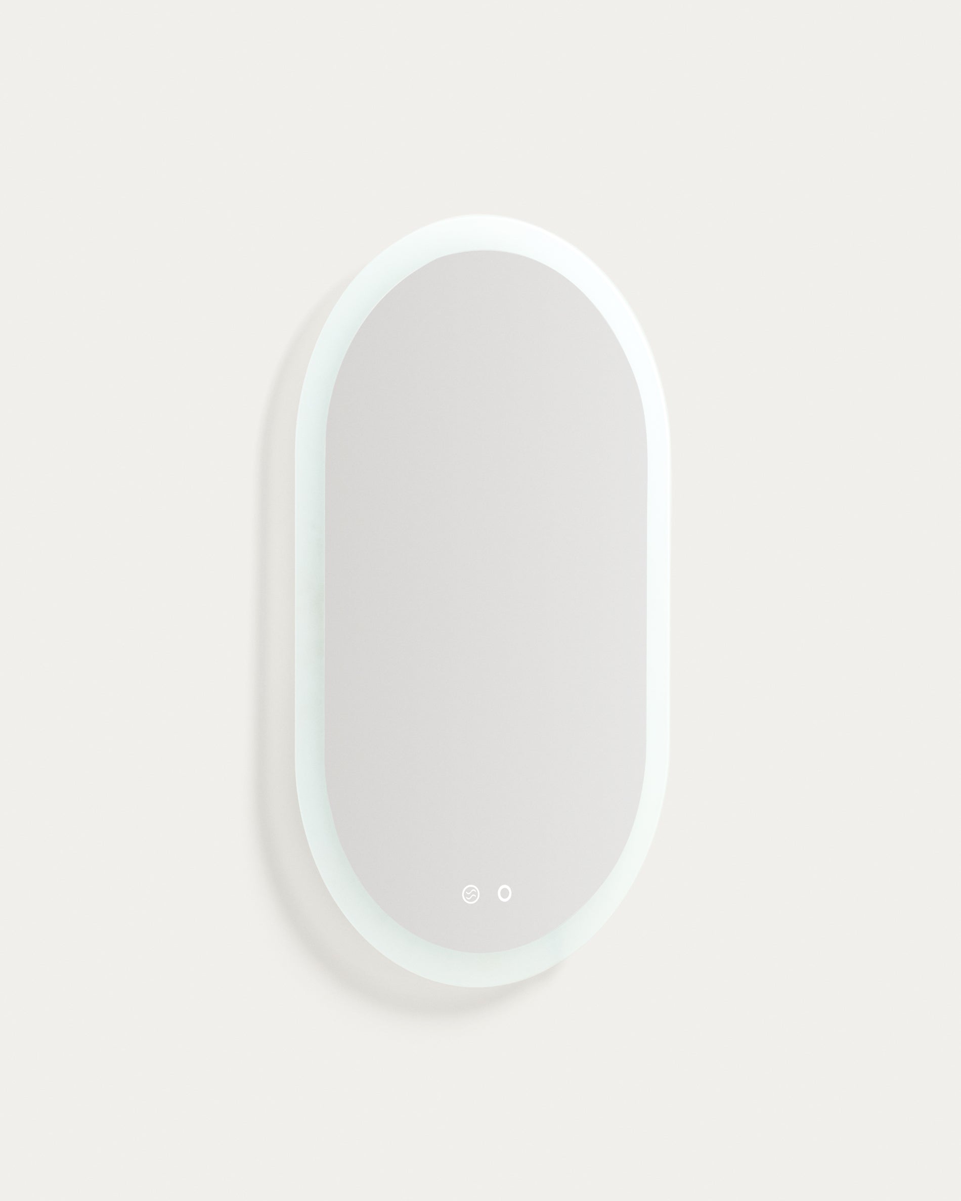 Mervi oval bathroom mirror with LED light and anti-fog 80 x 50cm - Product View