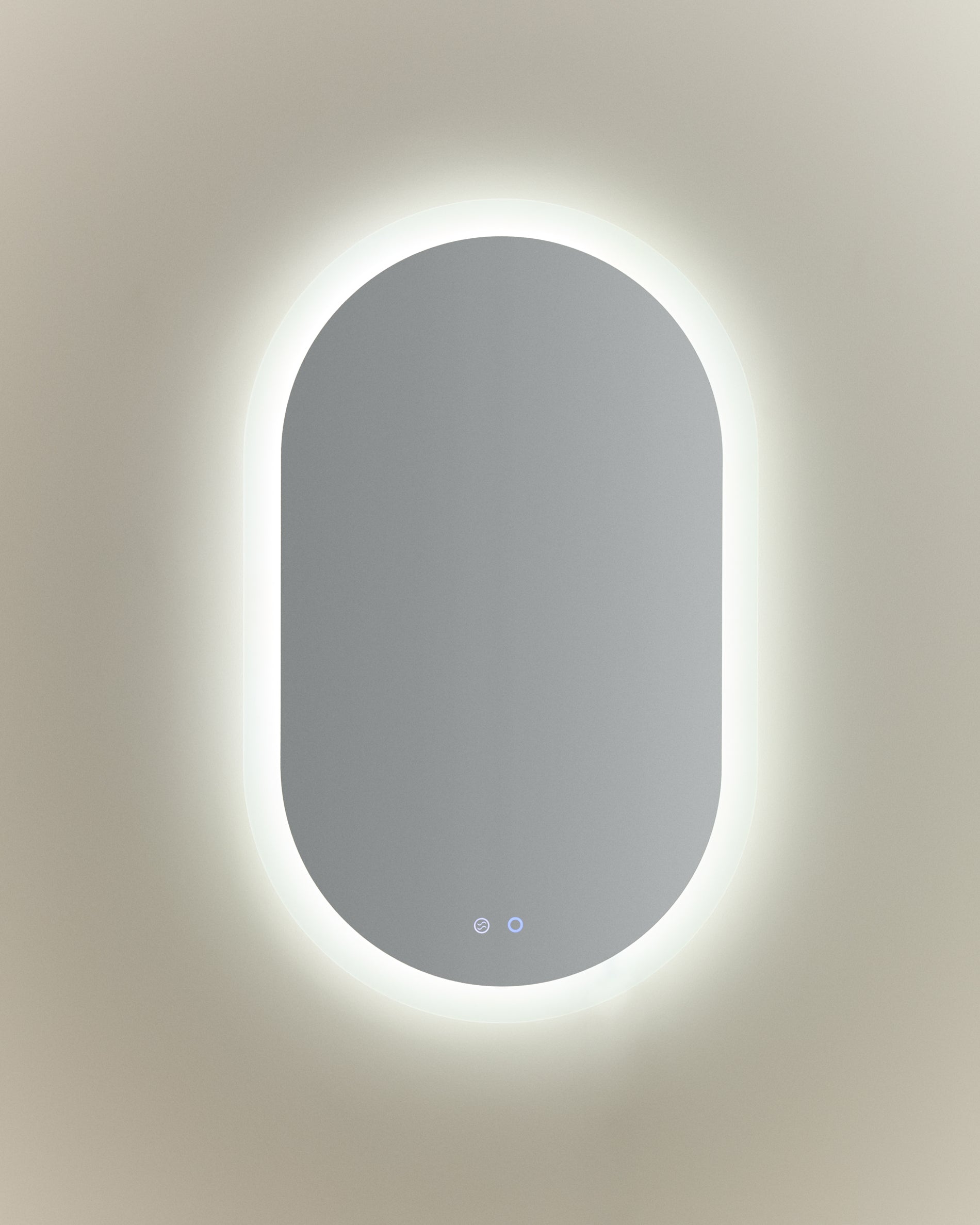 Mervi oval bathroom mirror with LED light and anti-fog 80 x 50cm - Product View