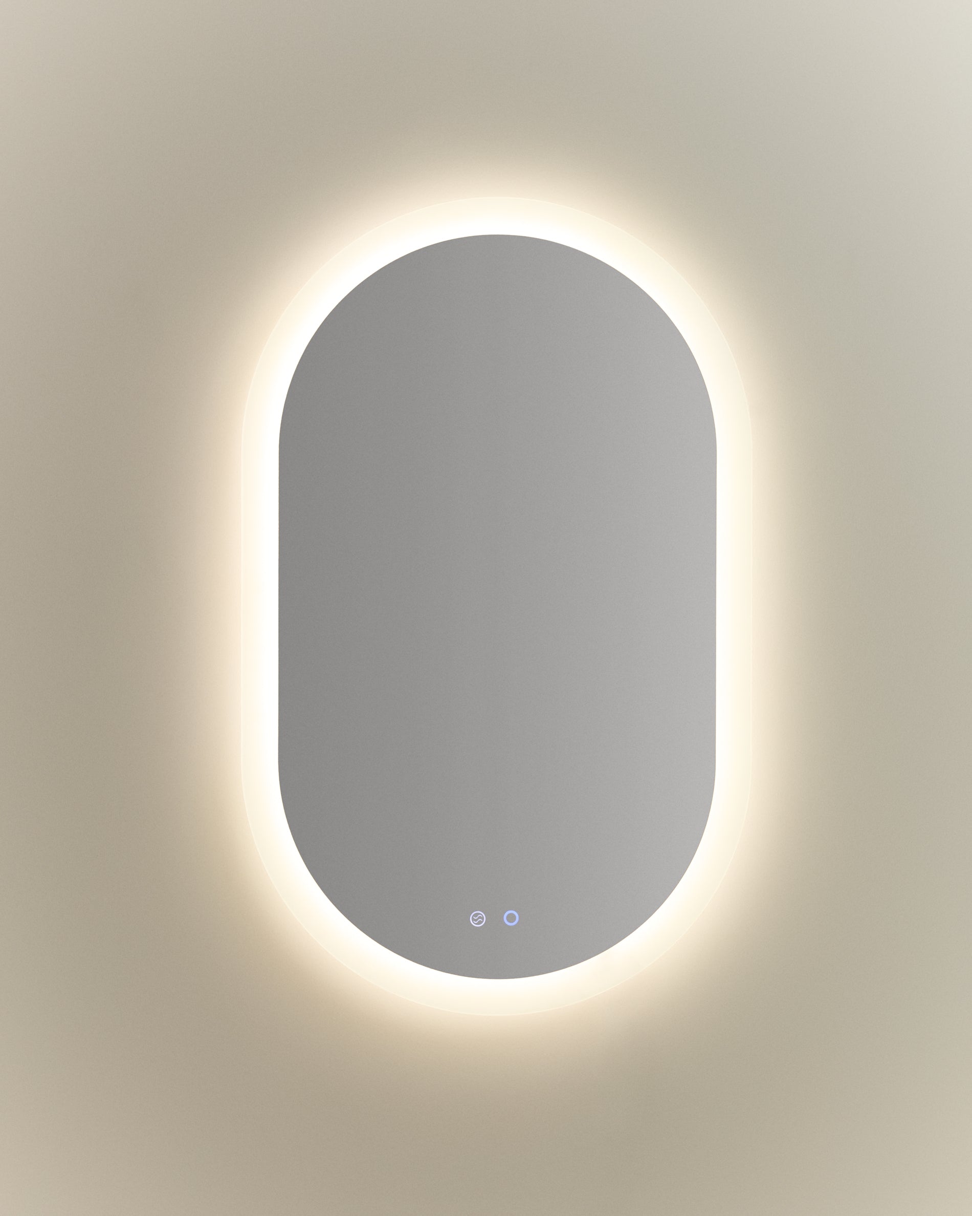 Mervi oval bathroom mirror with LED light and anti-fog 80 x 50cm - Product View